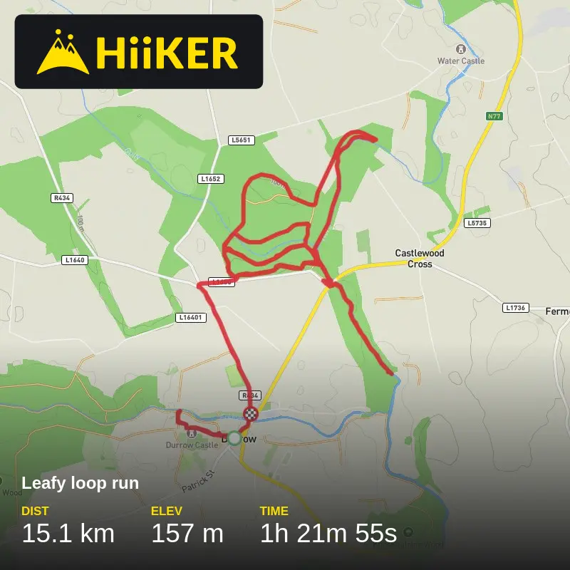 A map preview of the recording Leafy loop run.