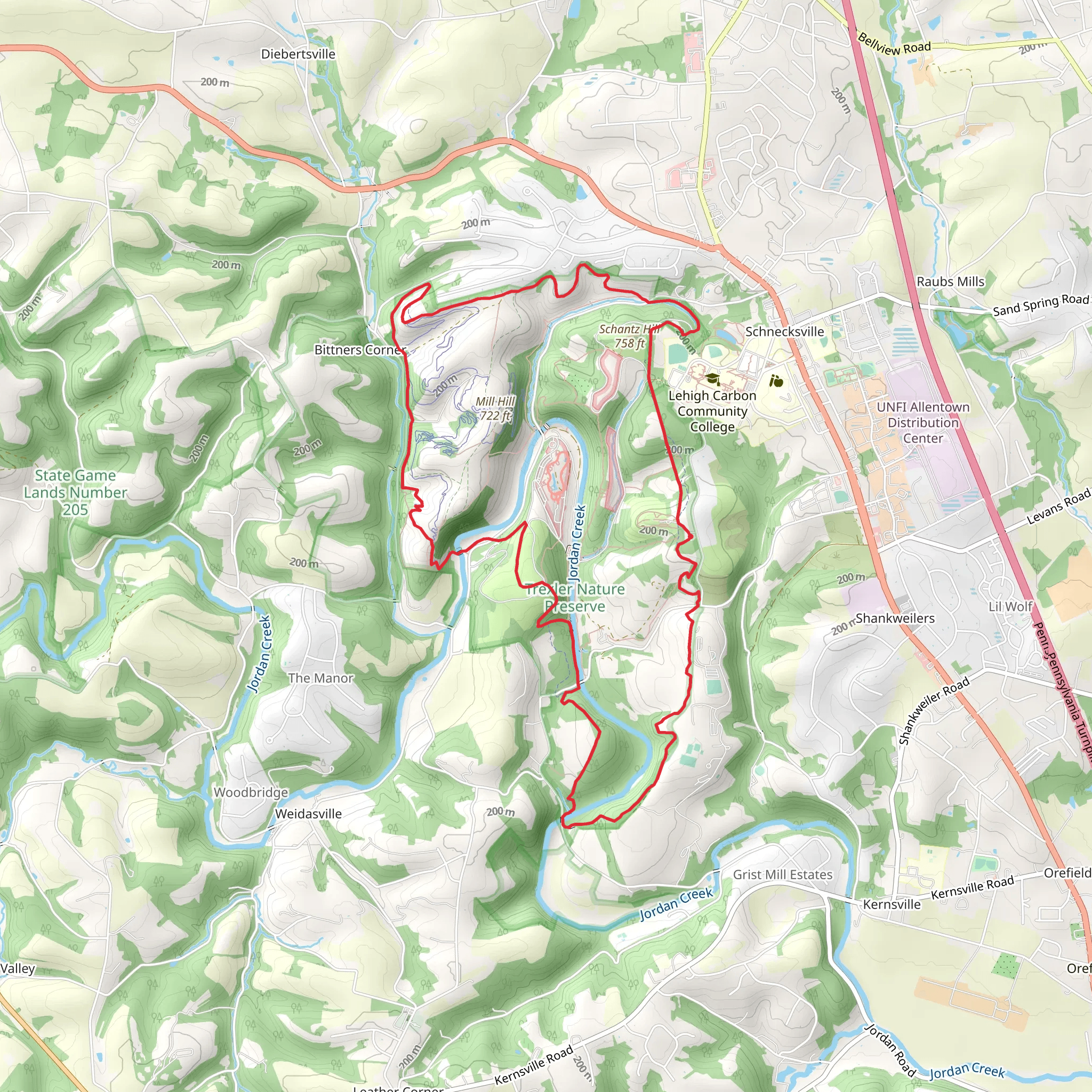 Jordan Creek Loop Trail mobile static map
