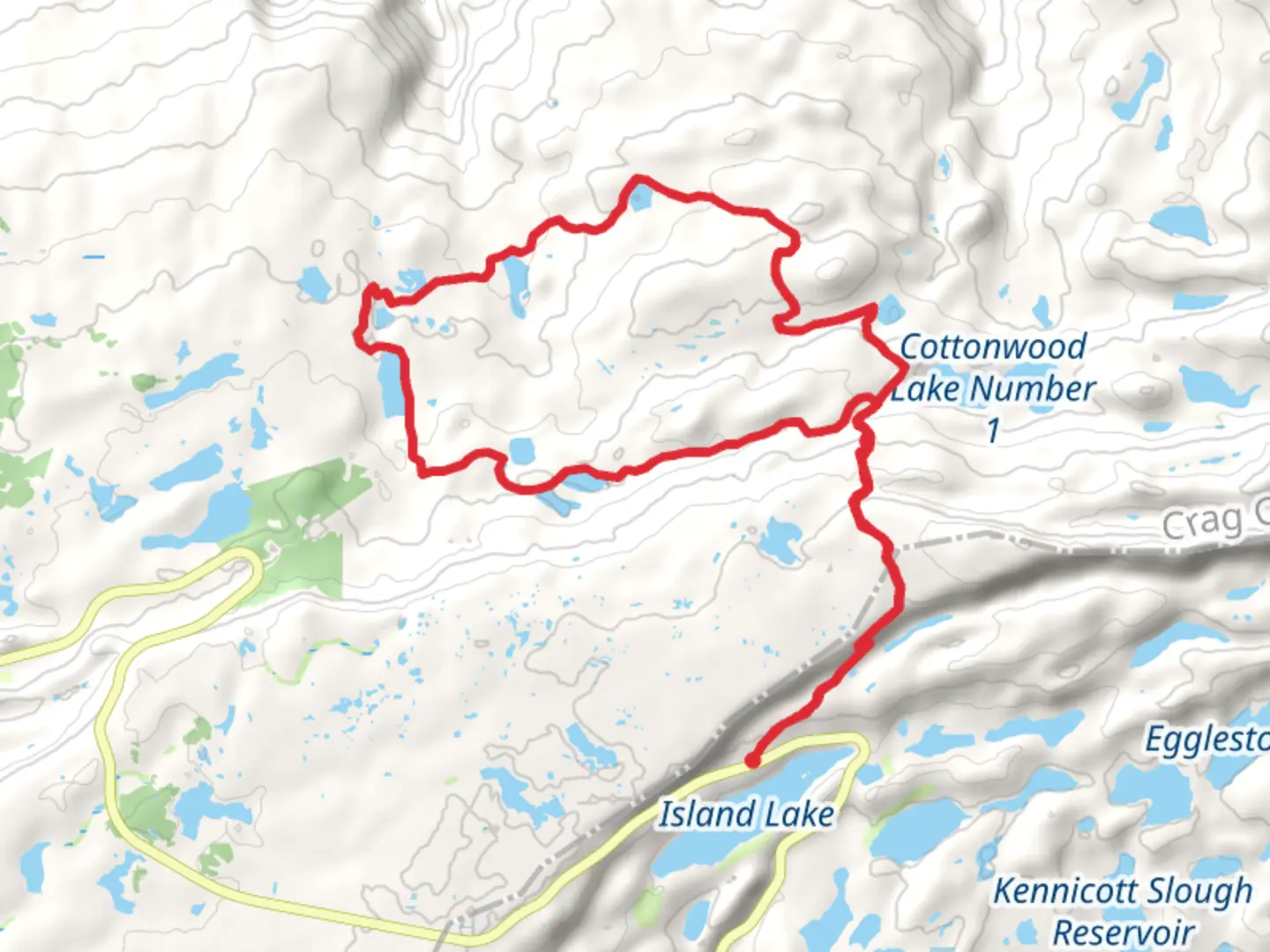 An image depicting the trail Bull Basin Reservoirs Loop and its surrounding area.