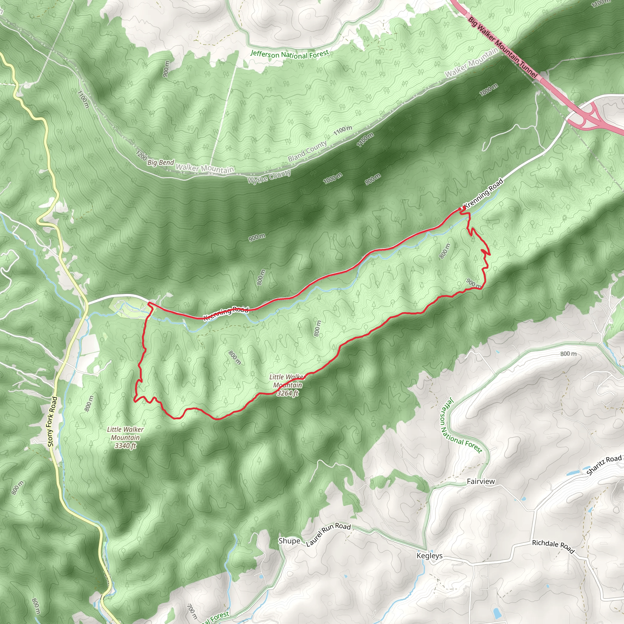 Seven Sisters Loop Trail mobile static map