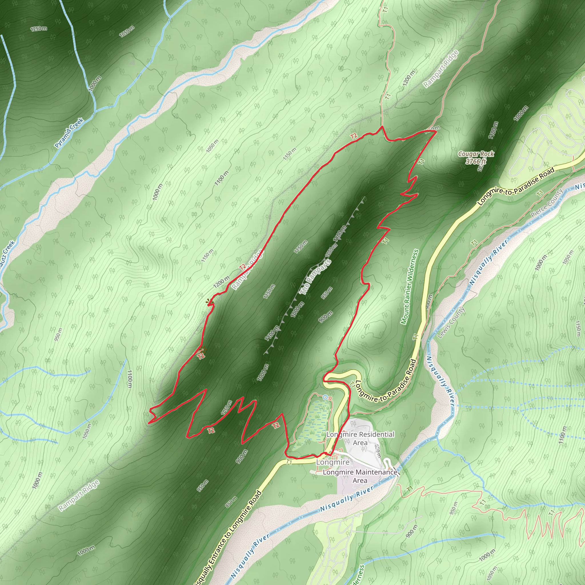 Rampart Ridge Loop Trail mobile static map