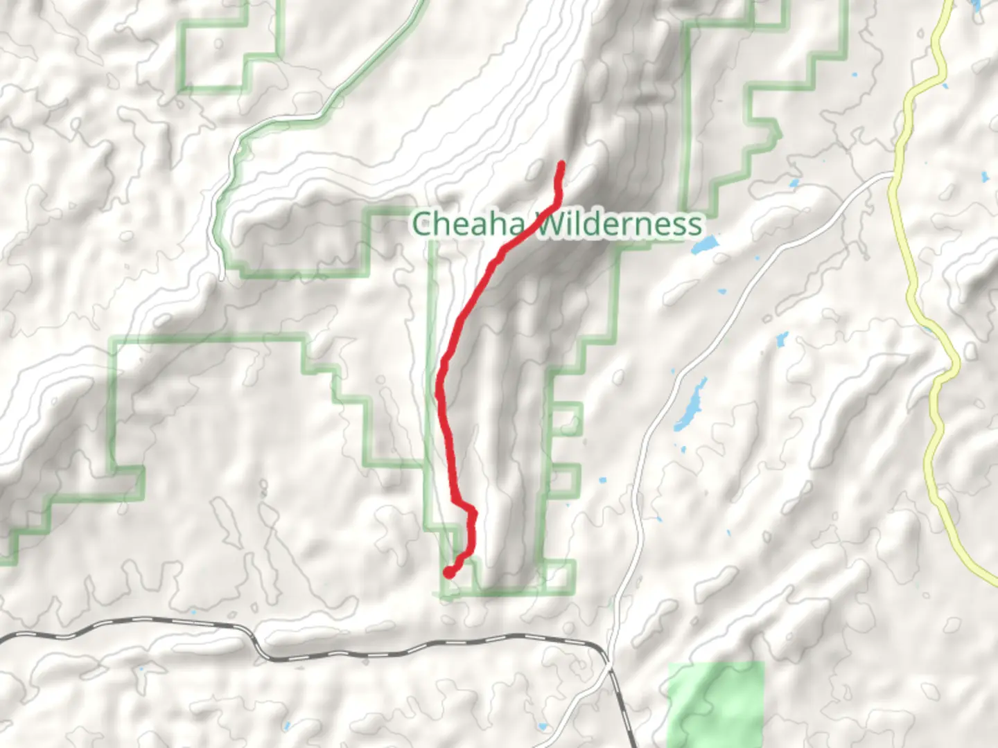 An image depicting the trail Odum Trail Out and Back and its surrounding area.