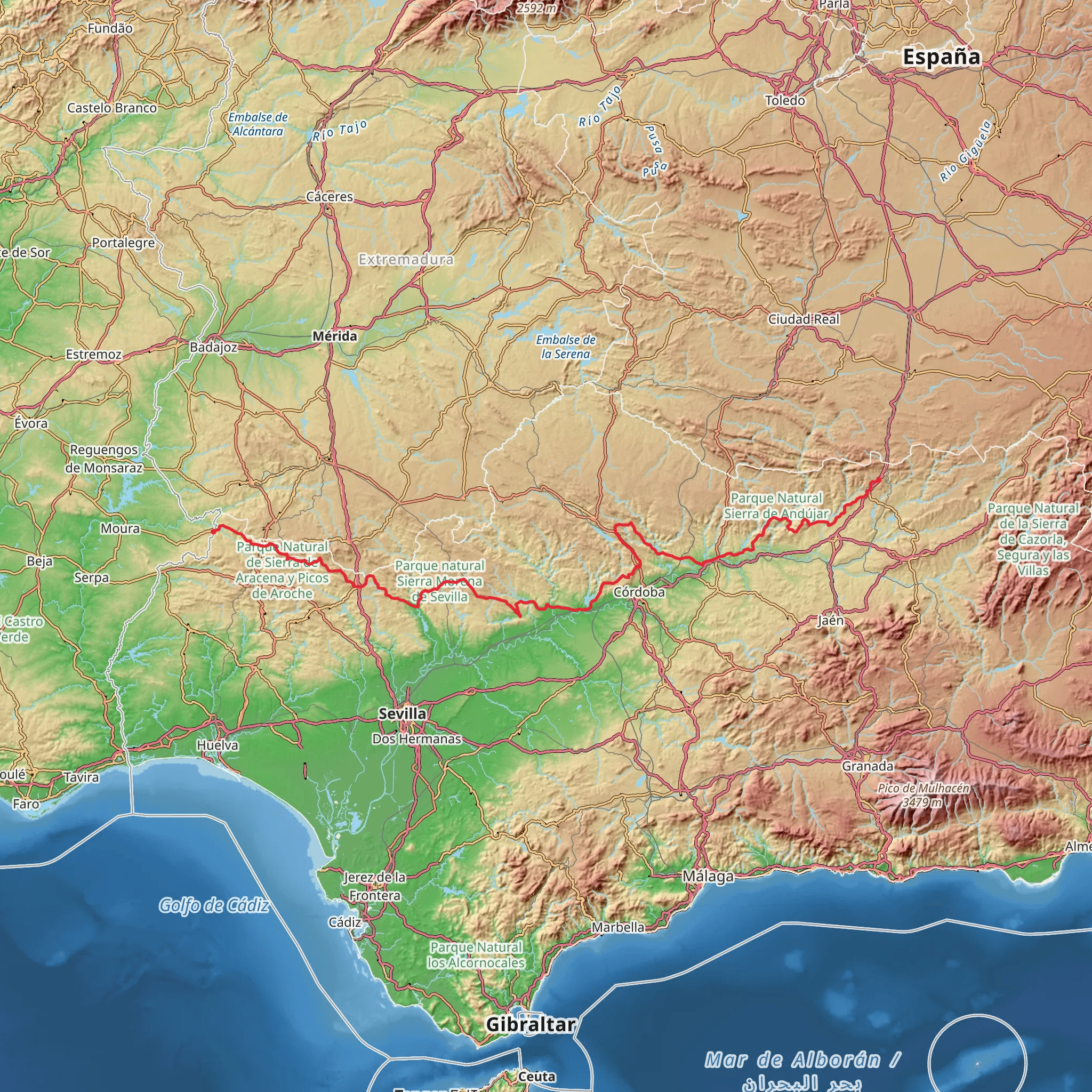 GR 48 - Sierra Morena - Andalusia mobile static map