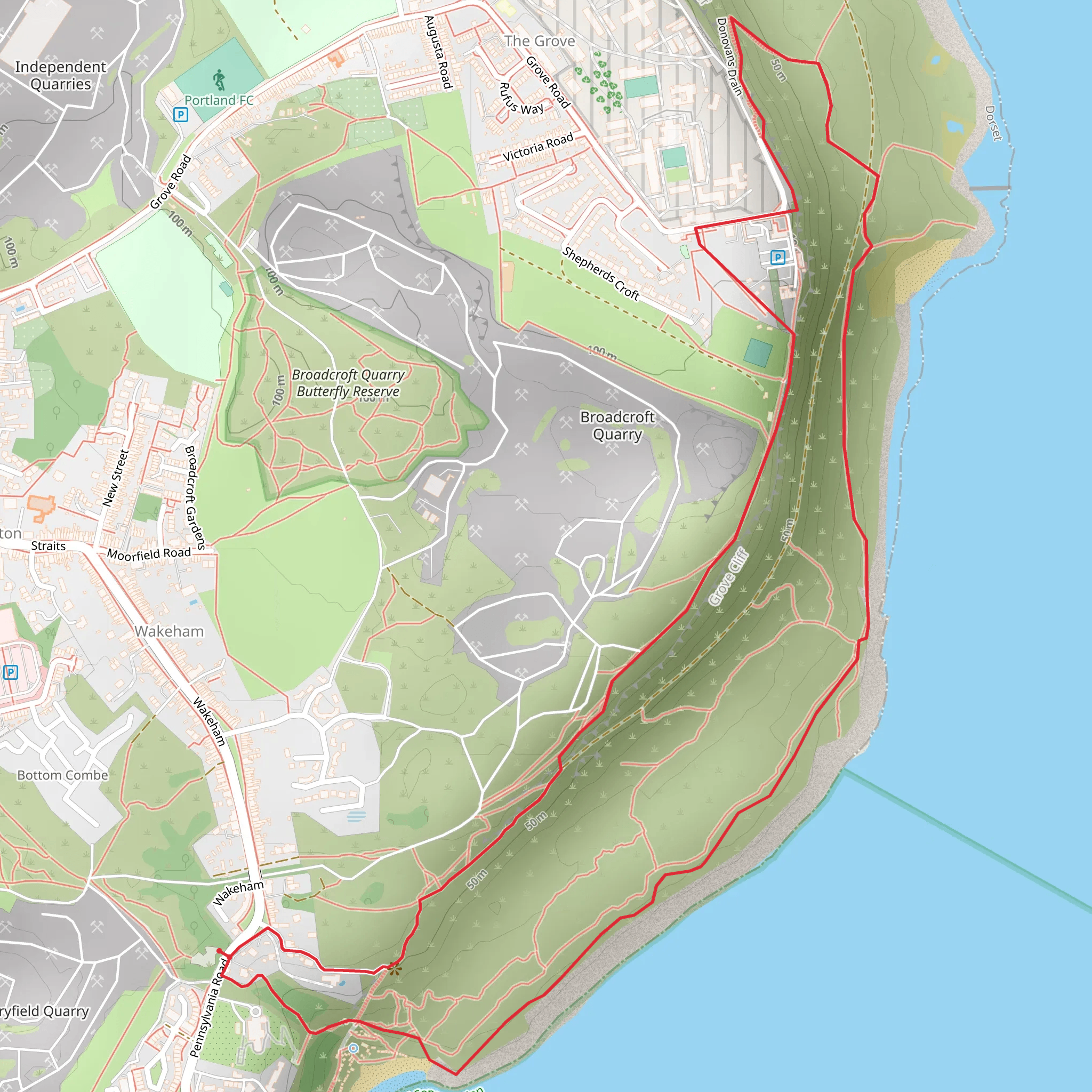 Church Ope Cove Walk mobile static map