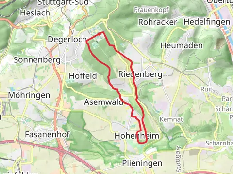 Roßhauweg, Lauchweg and Bebenhauser Weg Loop