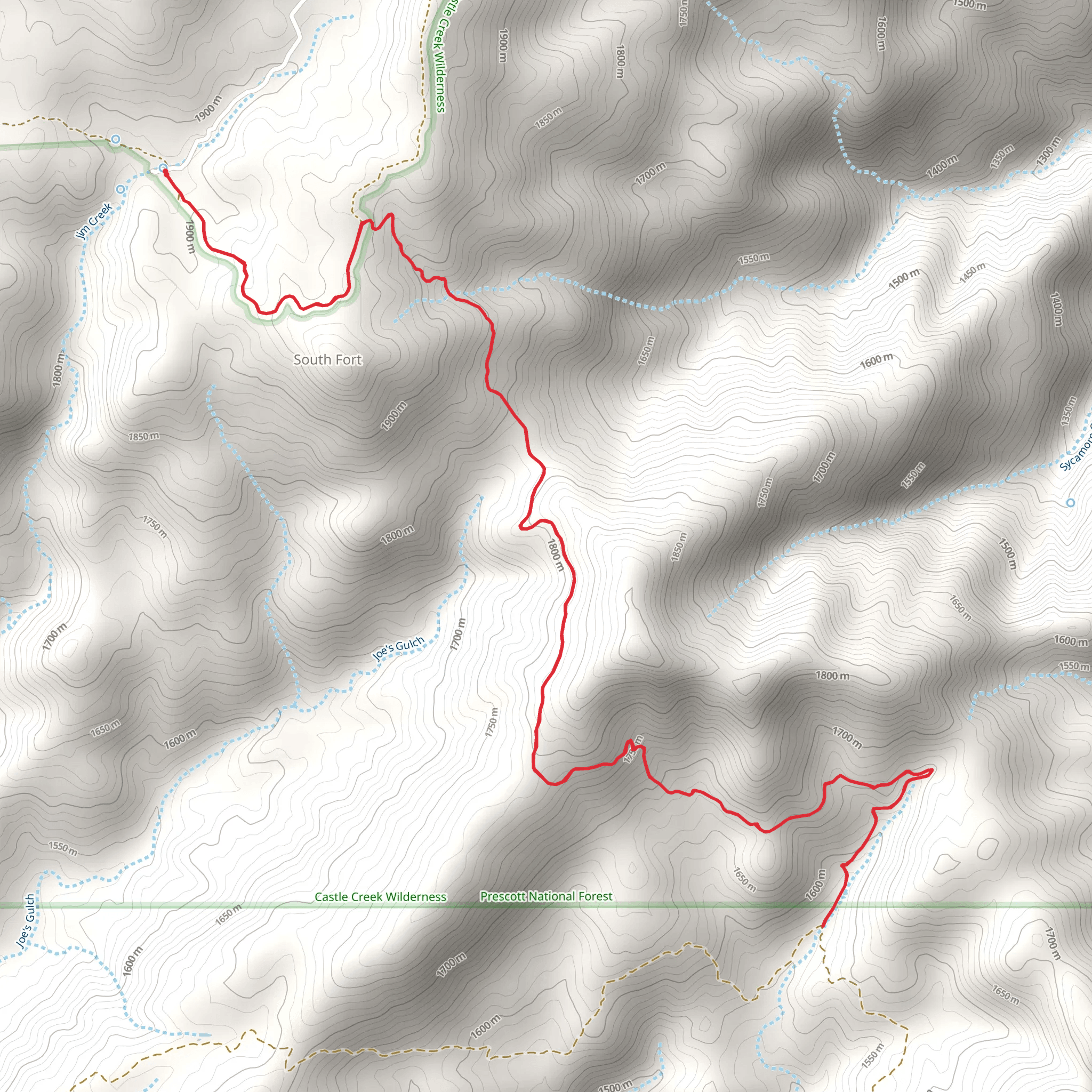 Willow Creek Trail mobile static map