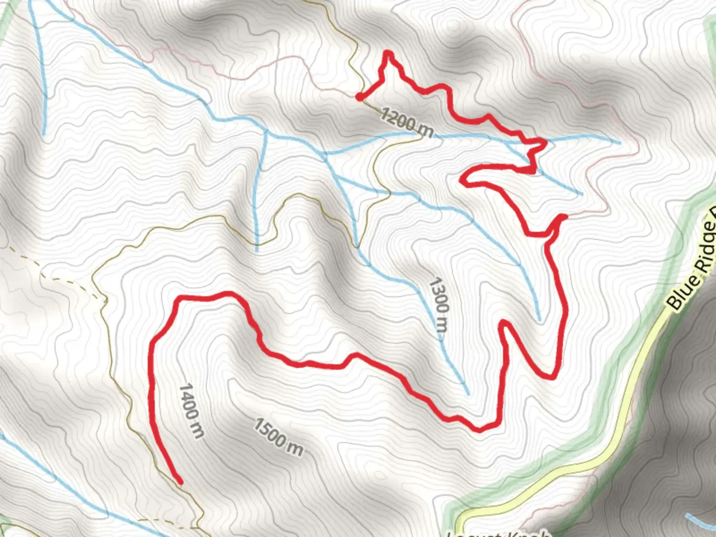 An image depicting the trail Bear Pen Trail and Laurel Gap Trail and its surrounding area.