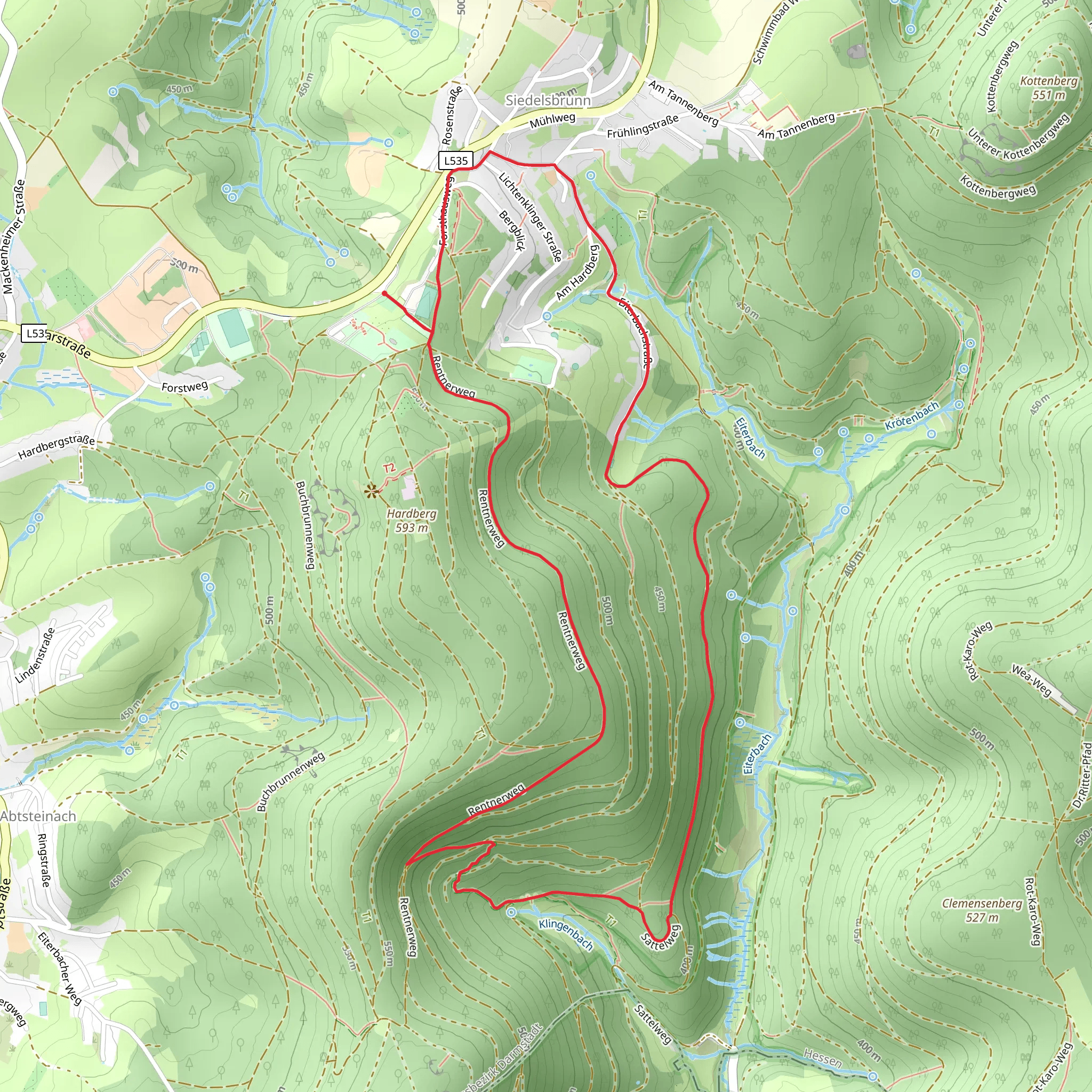 Stiefelhuetten Weg and Lichtenklinger Weg mobile static map