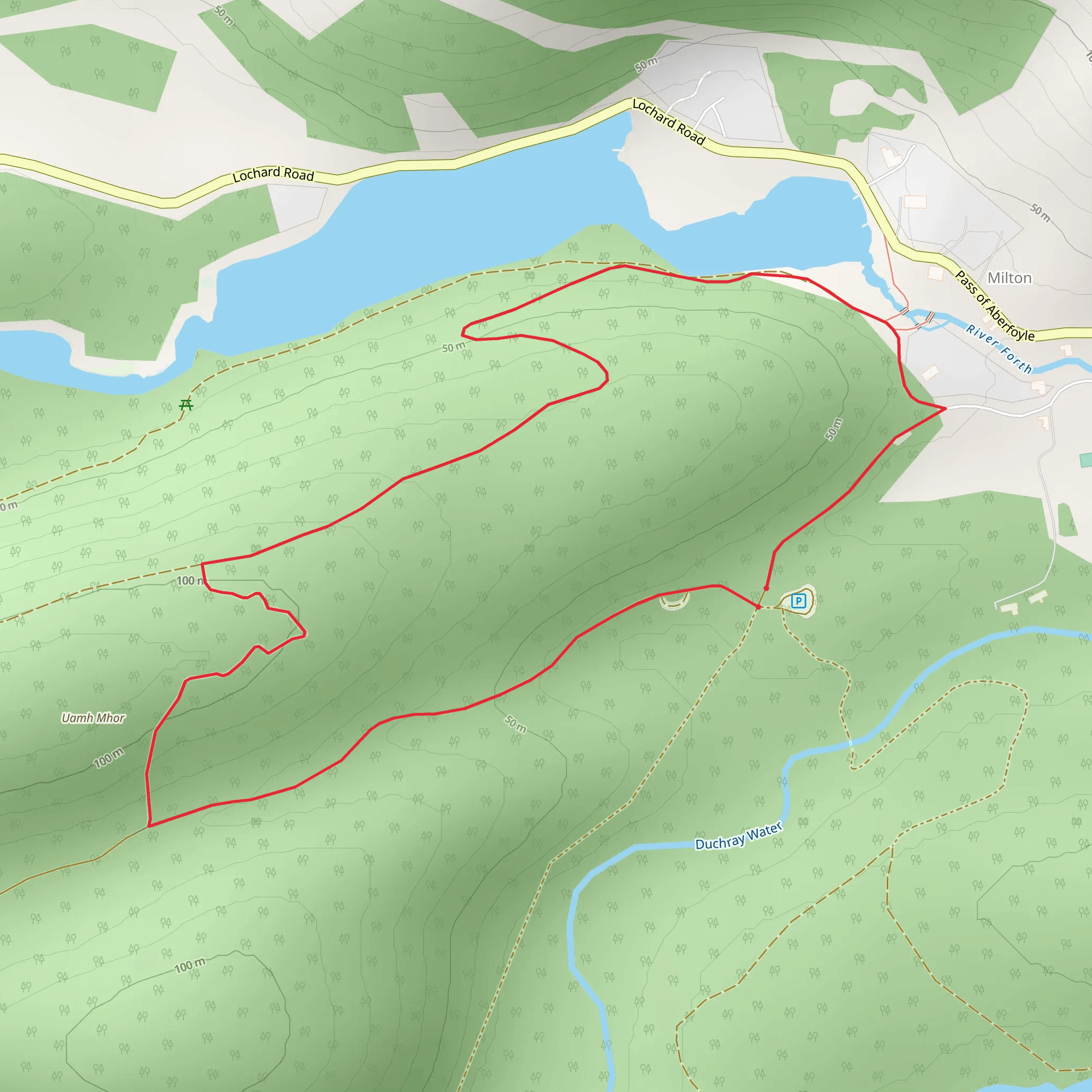 Loch Ard Viewpoint Loop Trail mobile static map