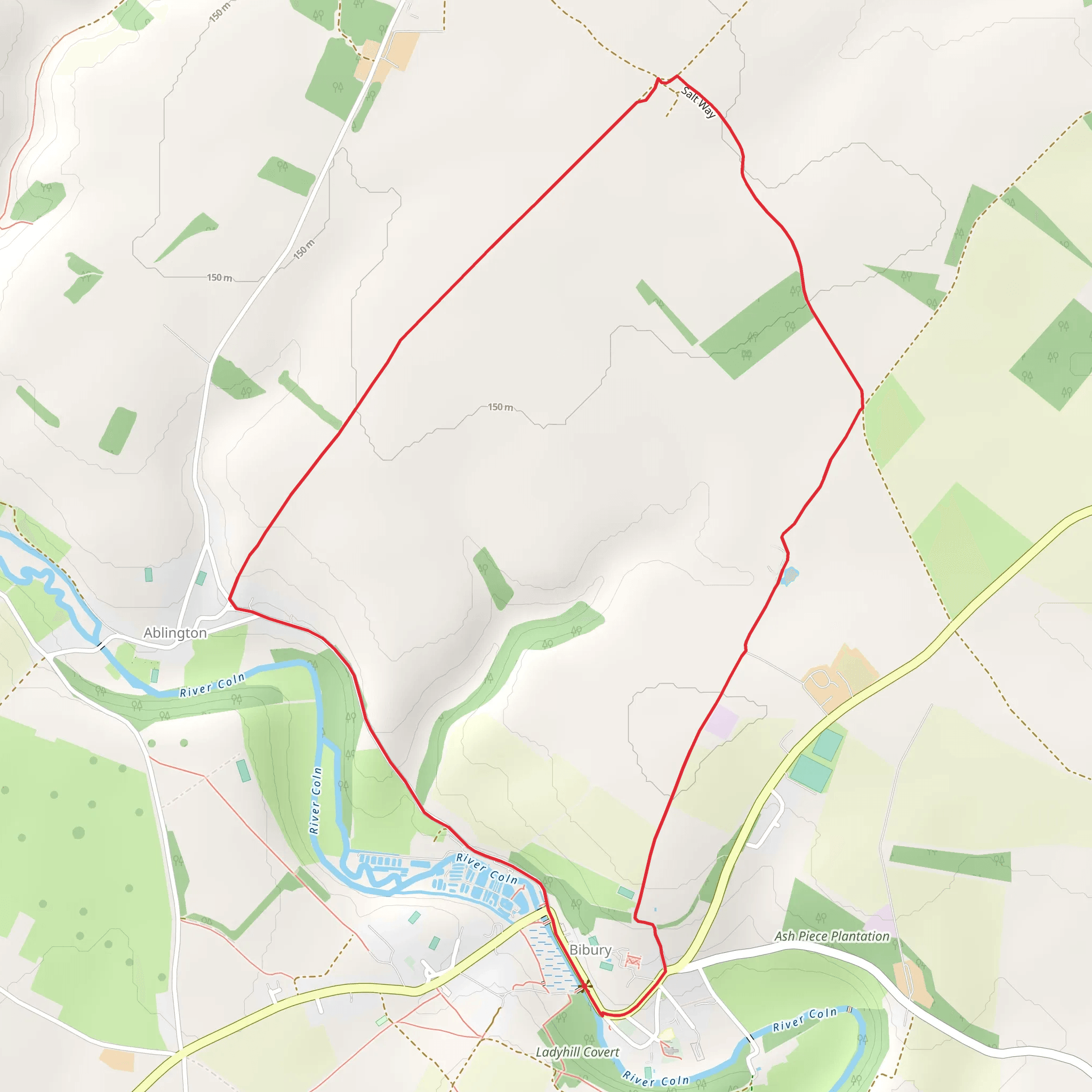 Bibury and Ablington Circular mobile static map