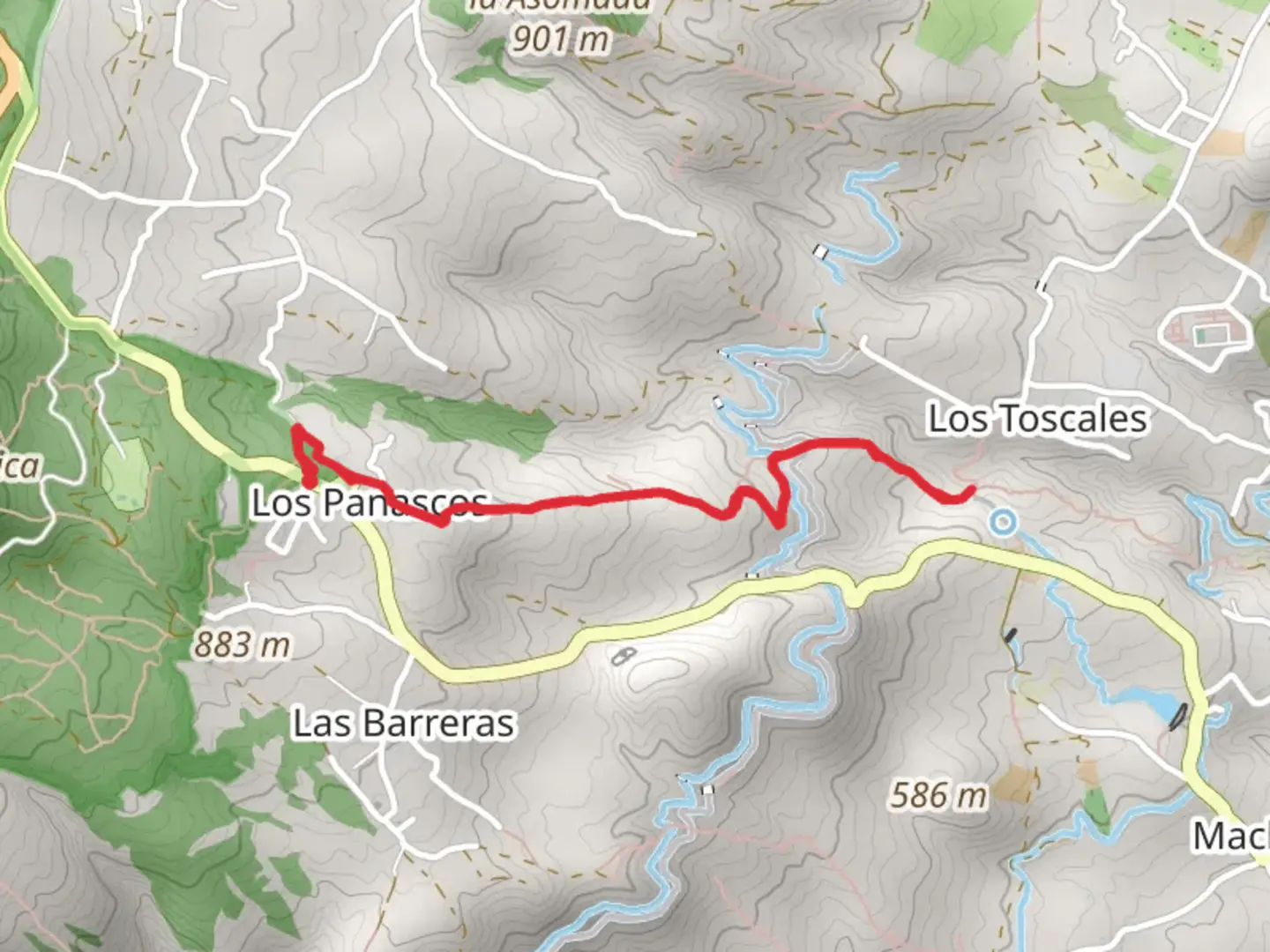 An image depicting the trail SL TF 303 Camino Los Panascos and its surrounding area.