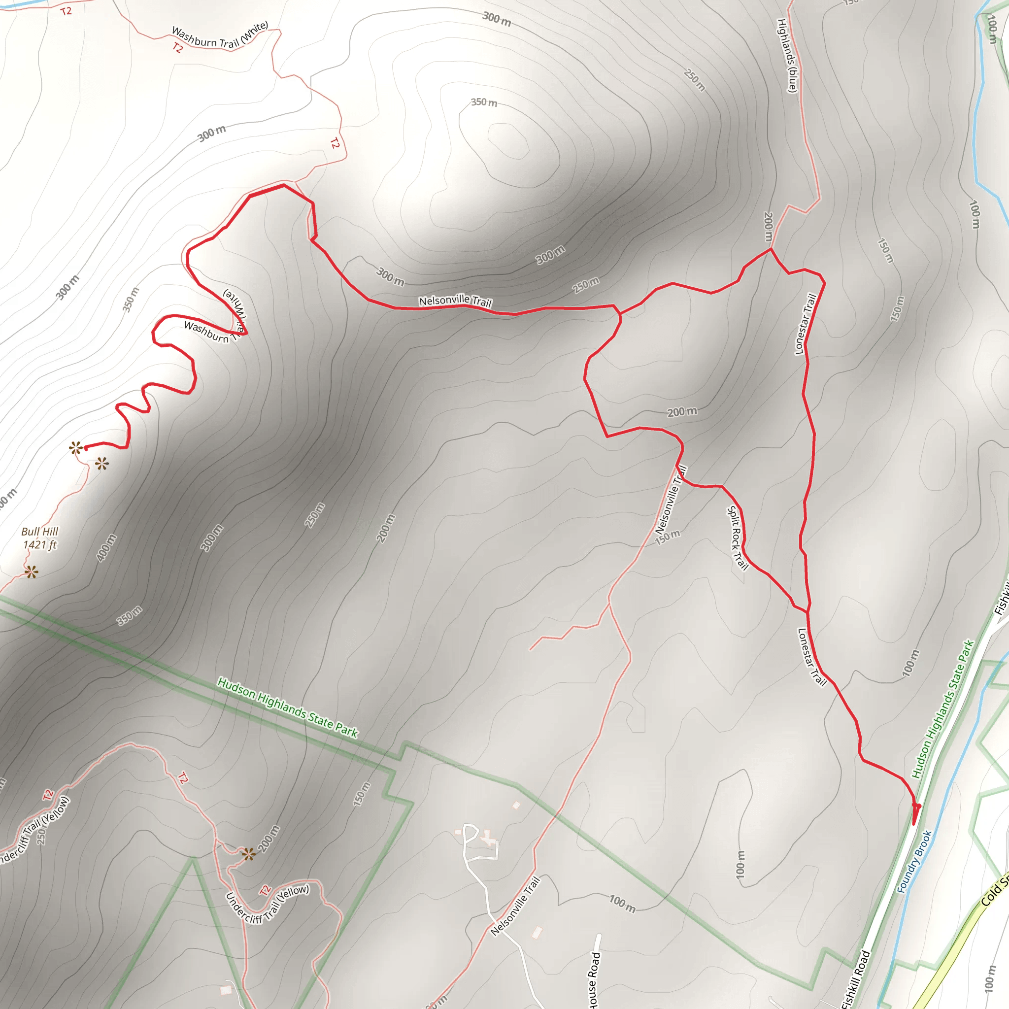 Bull Hill - Mt Taurus via Lone Star Trail mobile static map