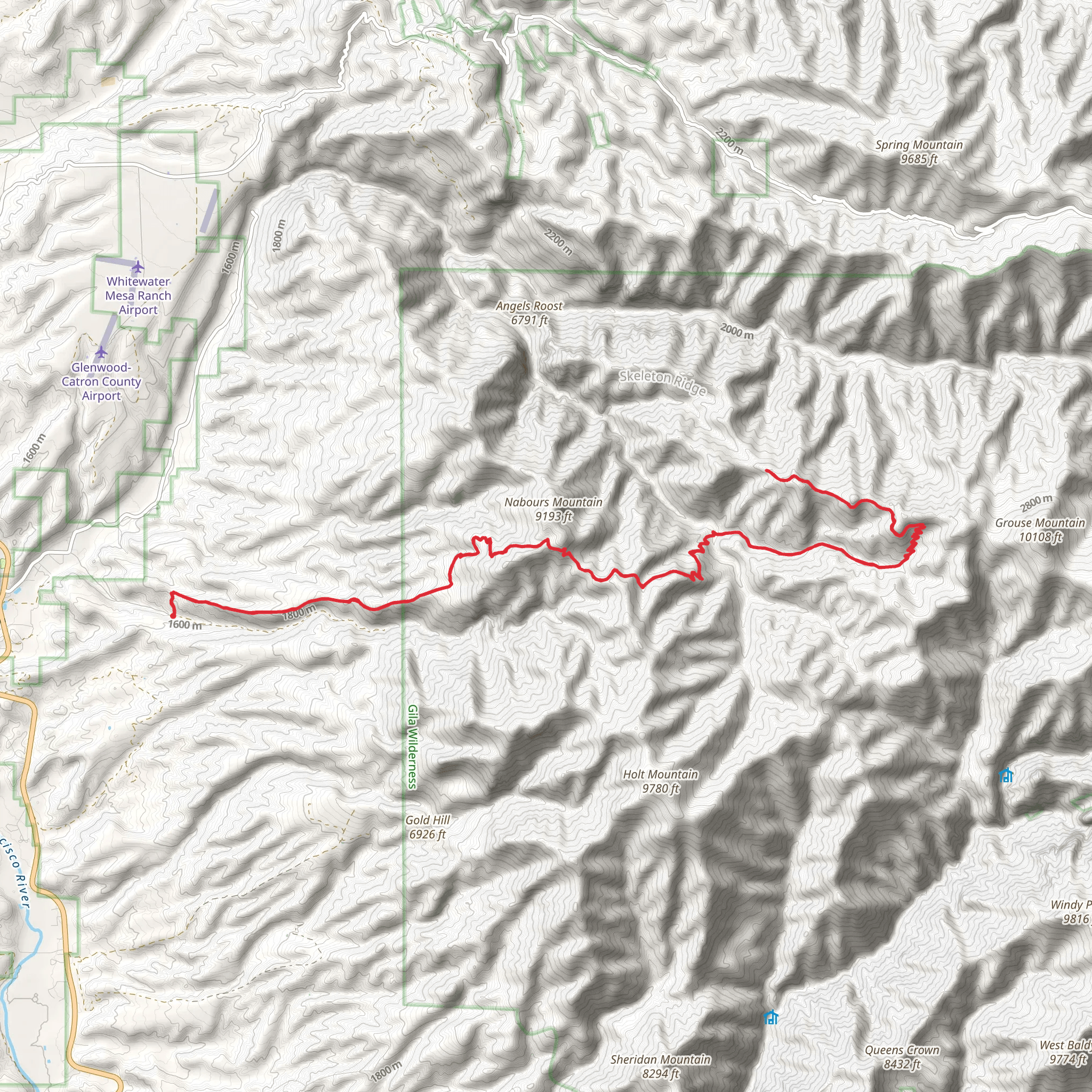 Nabours Mountain from Whitewater Road mobile static map
