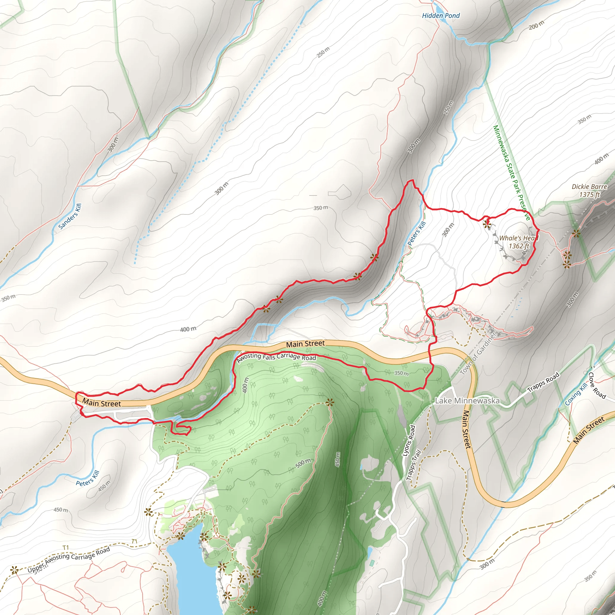 High Peter's Kill and Whale's Head Loop Trail mobile static map