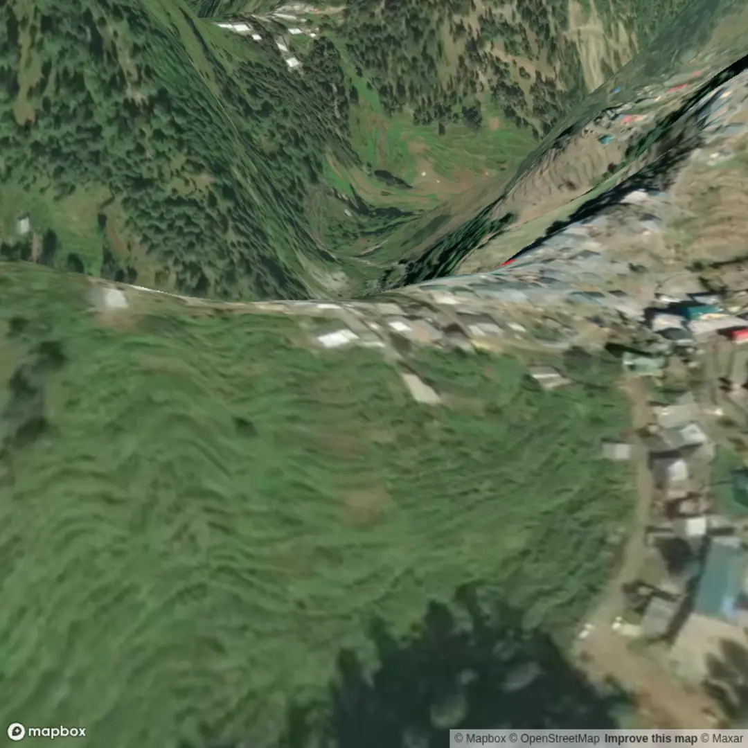 An image depicting the trail Lapas Waterfall Trek and its surrounding area.