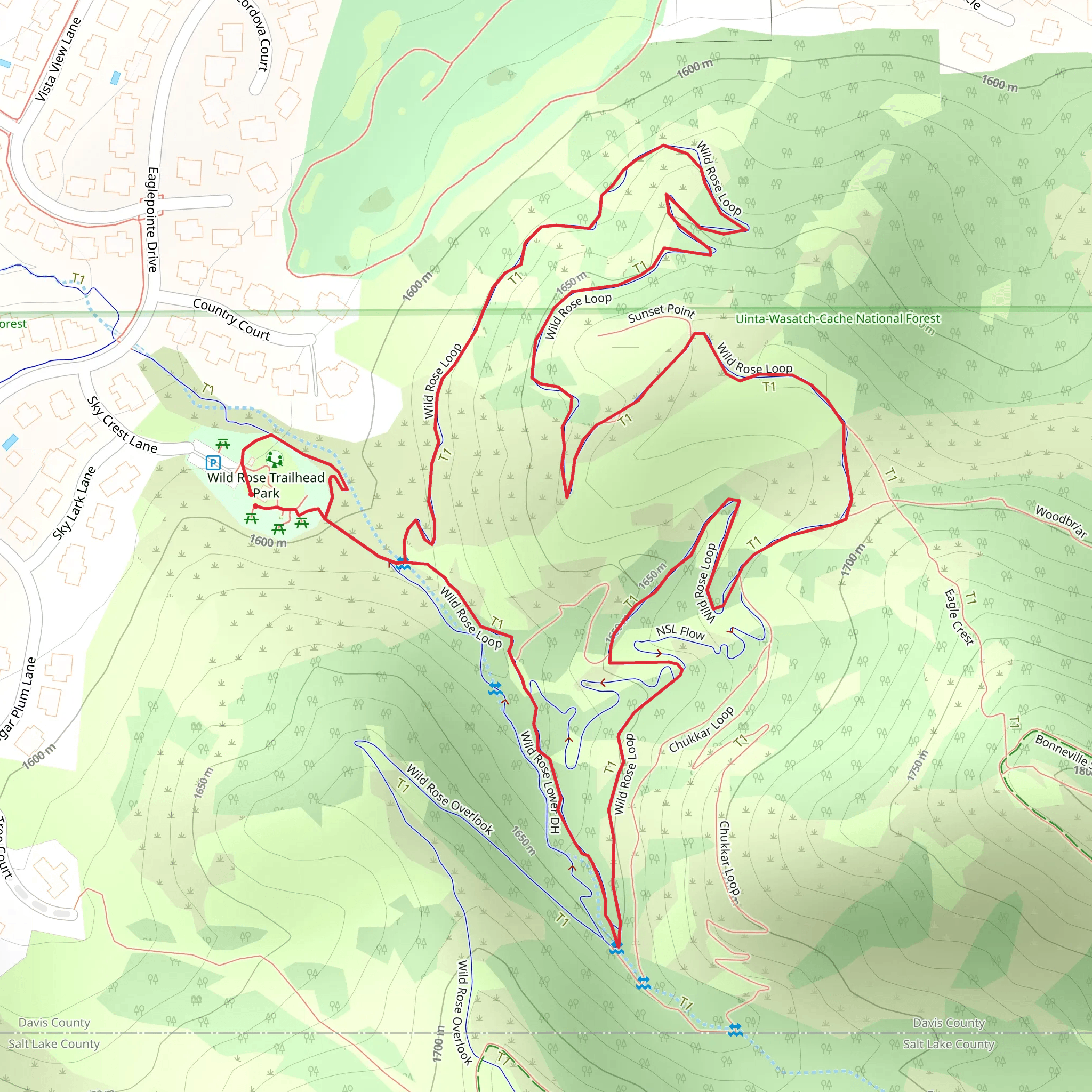 Wild Rose Loop Trail mobile static map