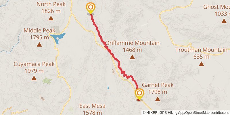 Pacific Crest Trail - California stage 6 Map