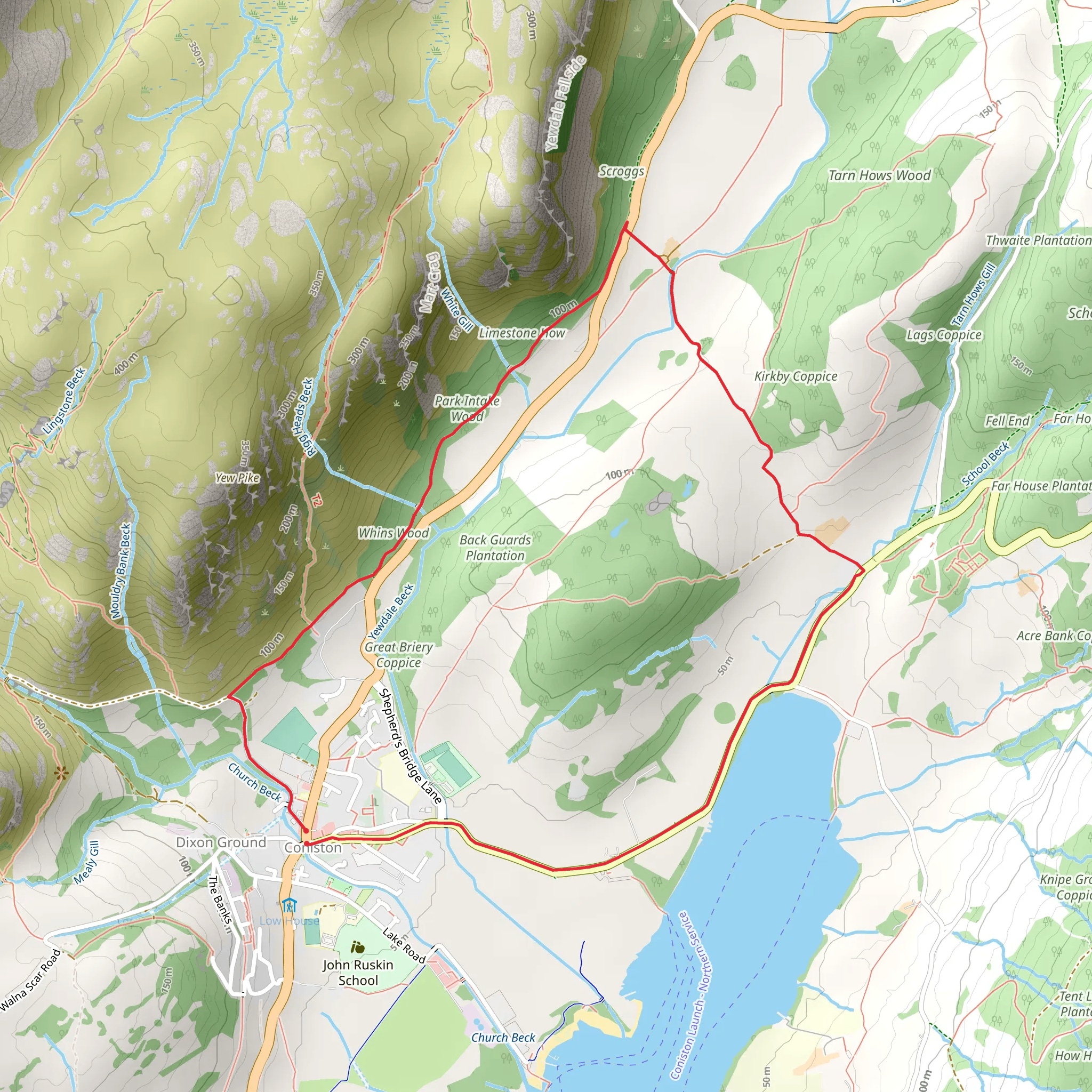 Coniston Walk mobile static map