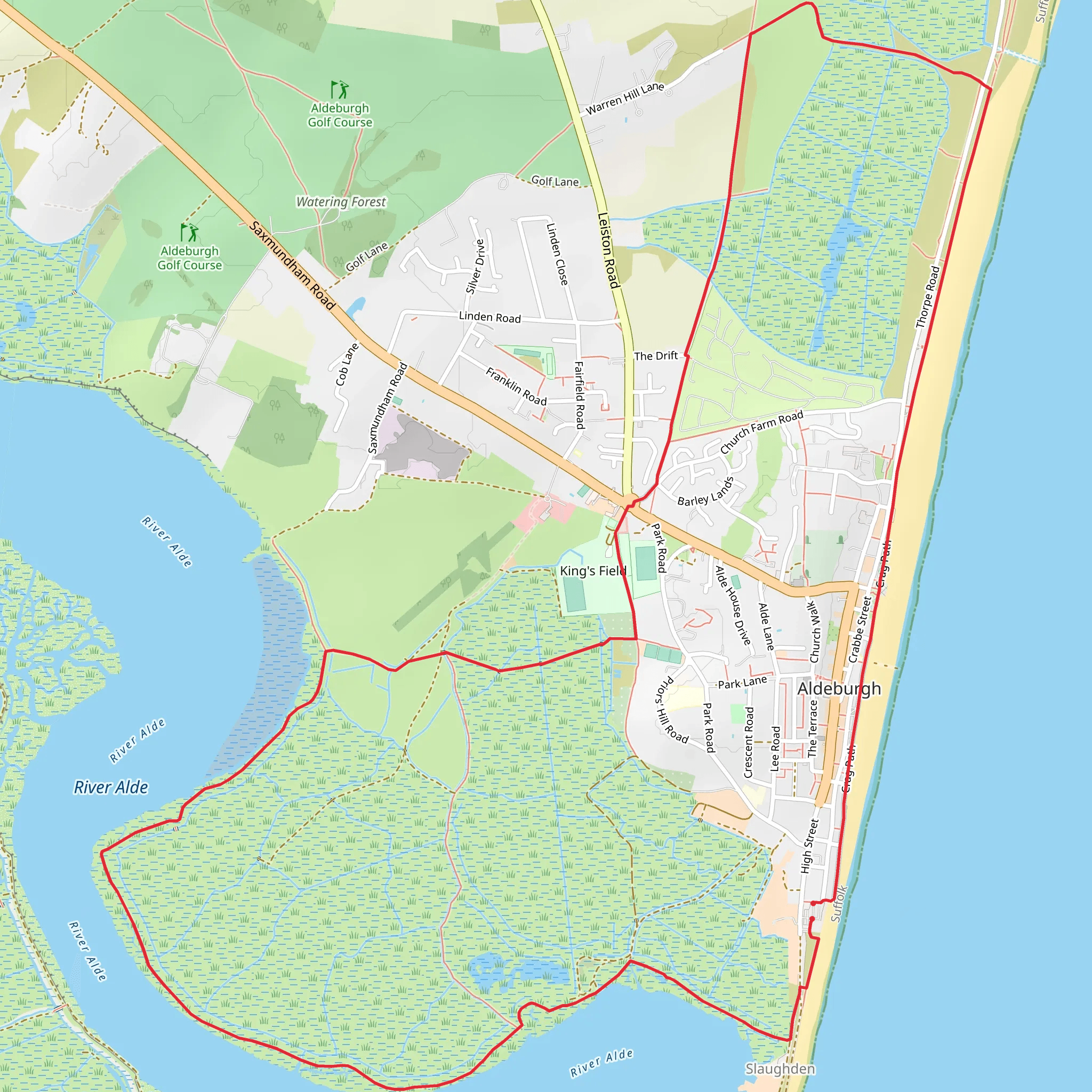 Aldeburgh mobile static map