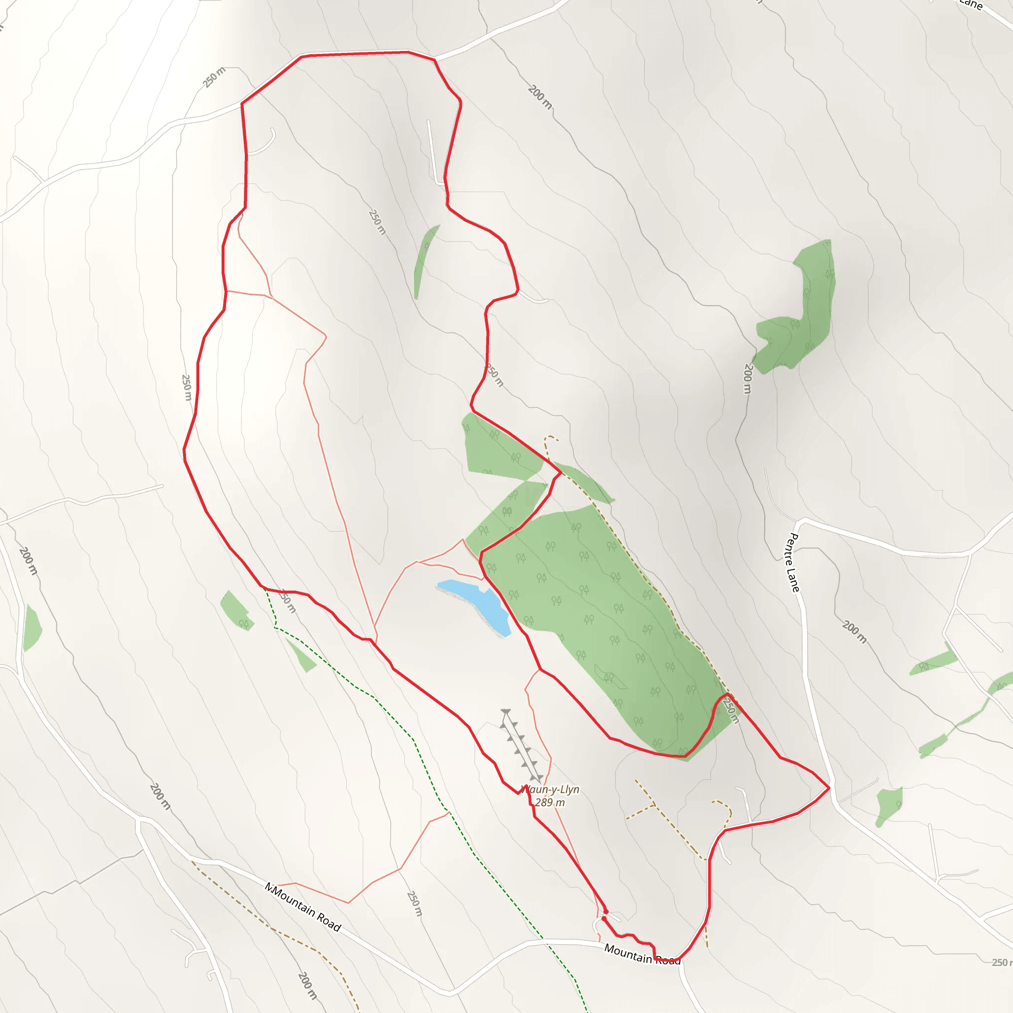 Waun-y-llyn Country Park Loop mobile static map