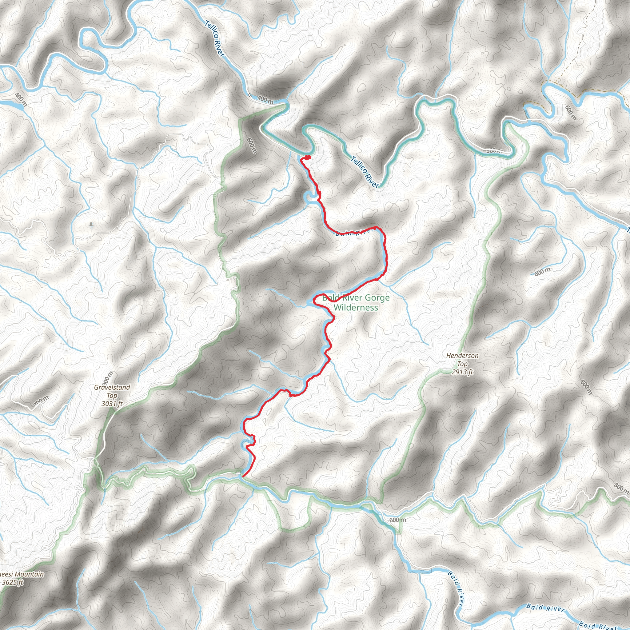 Bald River Trail mobile static map