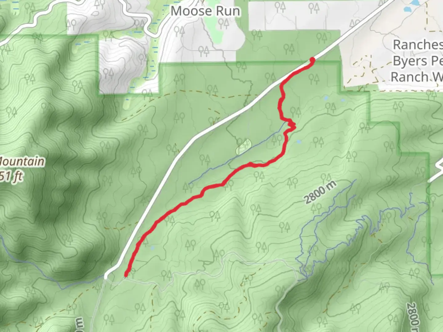 An image depicting the trail Chainsaw and Flume and its surrounding area.