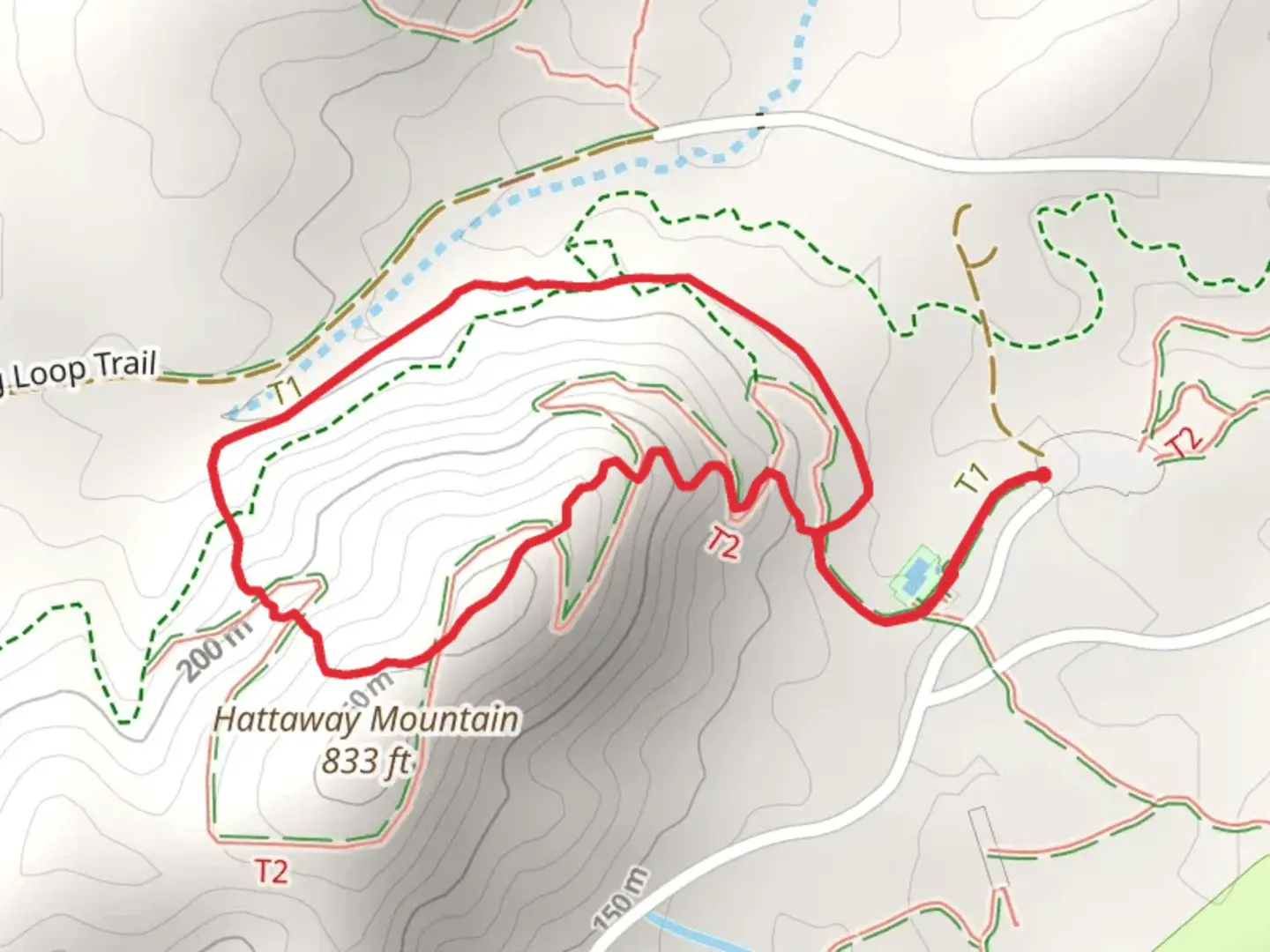 An image depicting the trail Hattaway Mountain Loop Trail and its surrounding area.