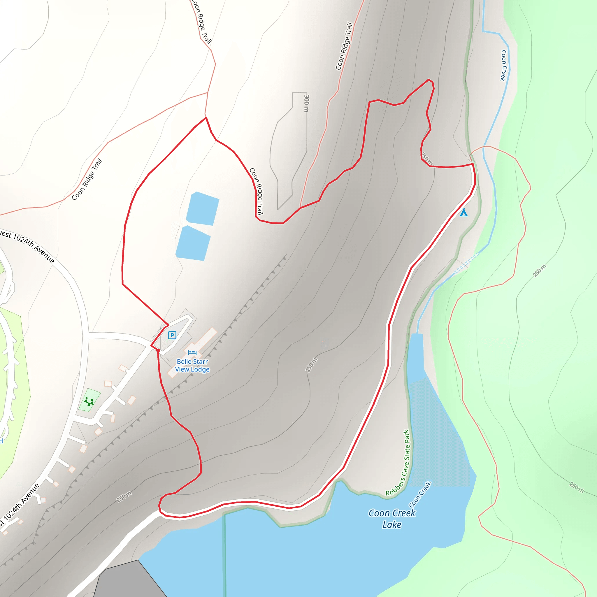 Coon Creek Lake North Loop mobile static map