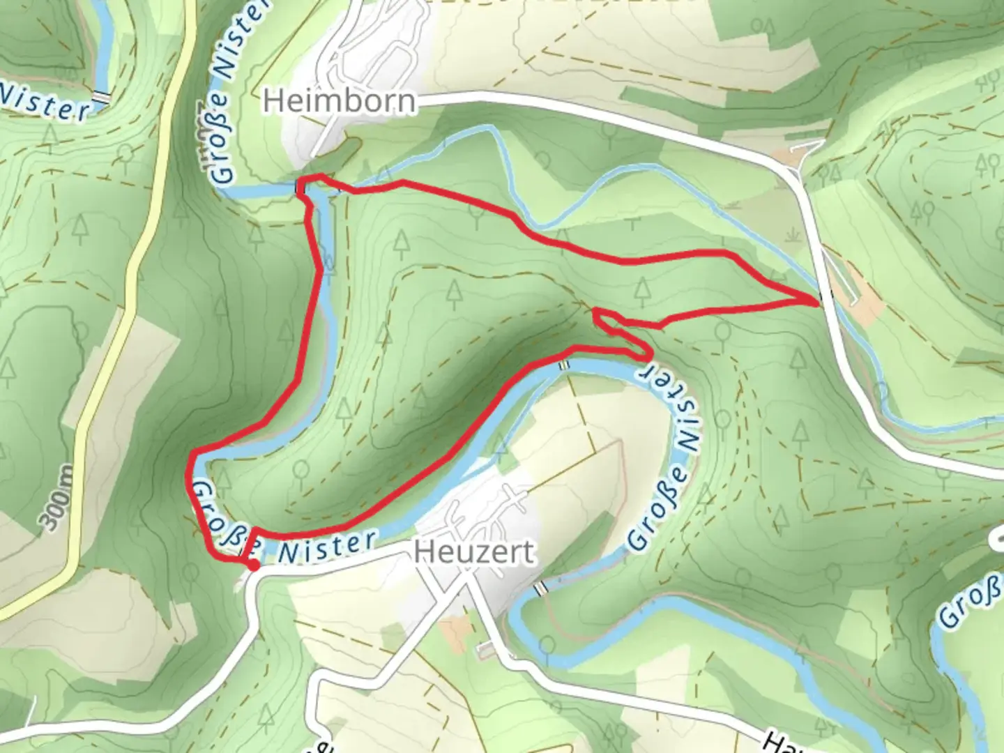 An image depicting the trail Zeltplatz Wilhelmsteg and Michelhahne Loop and its surrounding area.