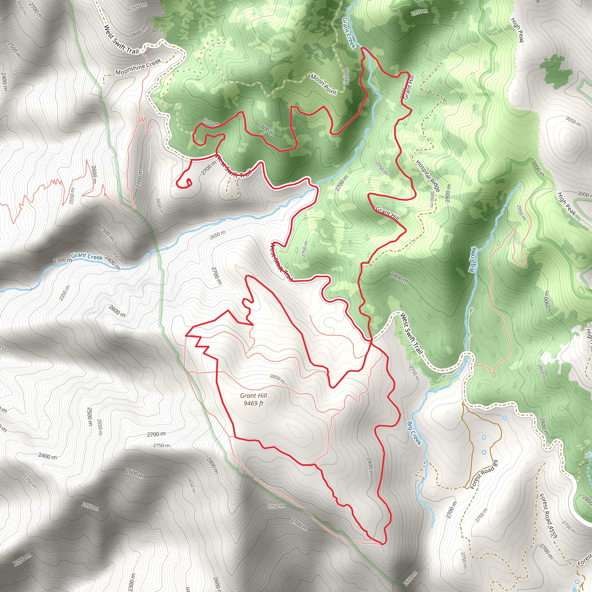 Grant Hill Loop mobile static map