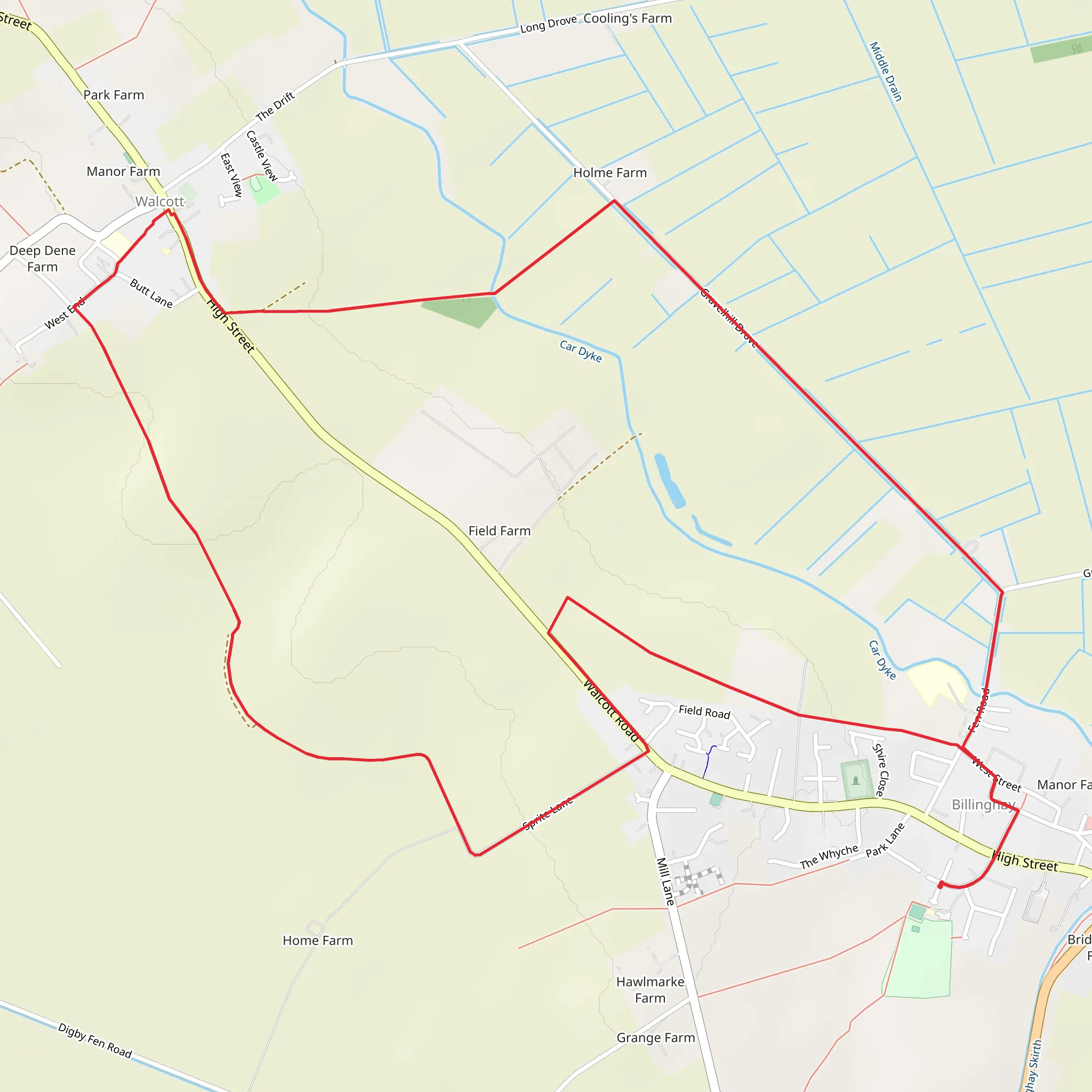 Walcott Hollows and Gravel Hills Loop mobile static map