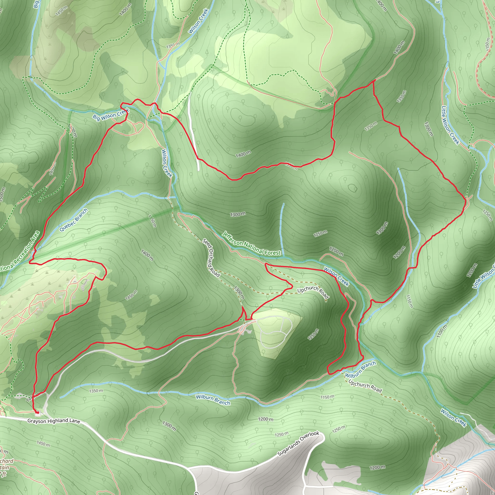 Big Wilson Creek Loop Trail mobile static map