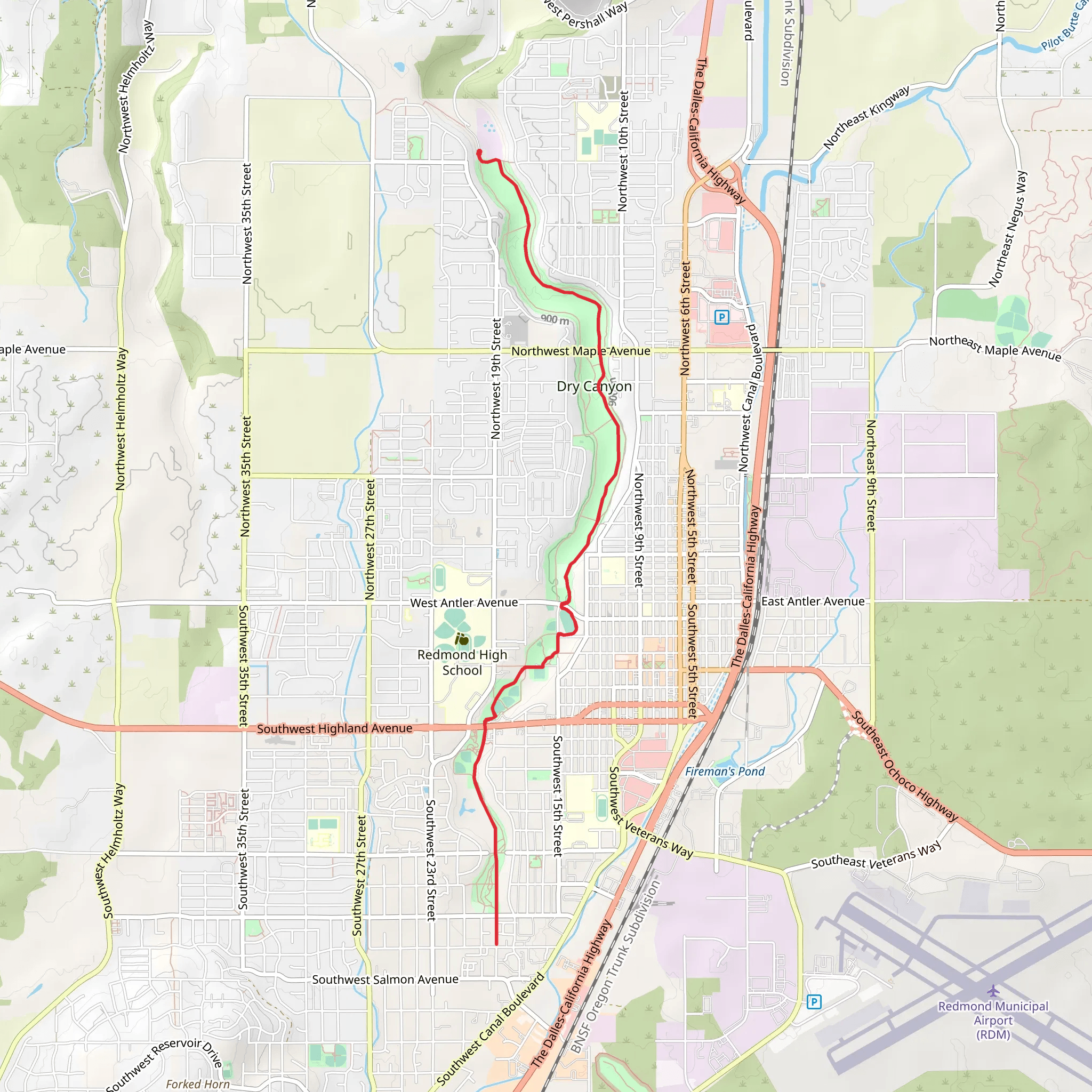 Dry Canyon Trail mobile static map