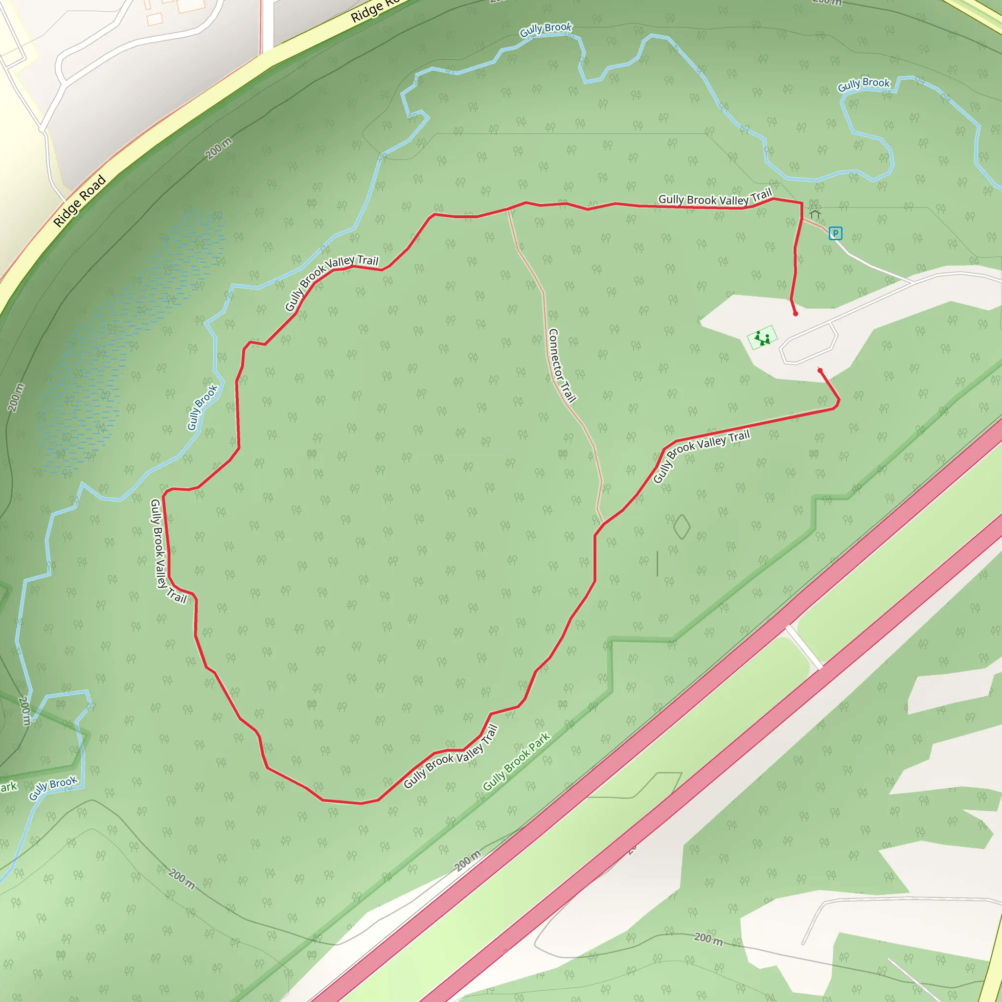 Gully Brook Valley Loop Trail mobile static map
