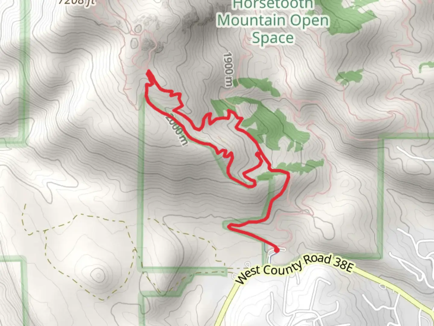 An image depicting the trail Horsetooth Rock Loop and its surrounding area.