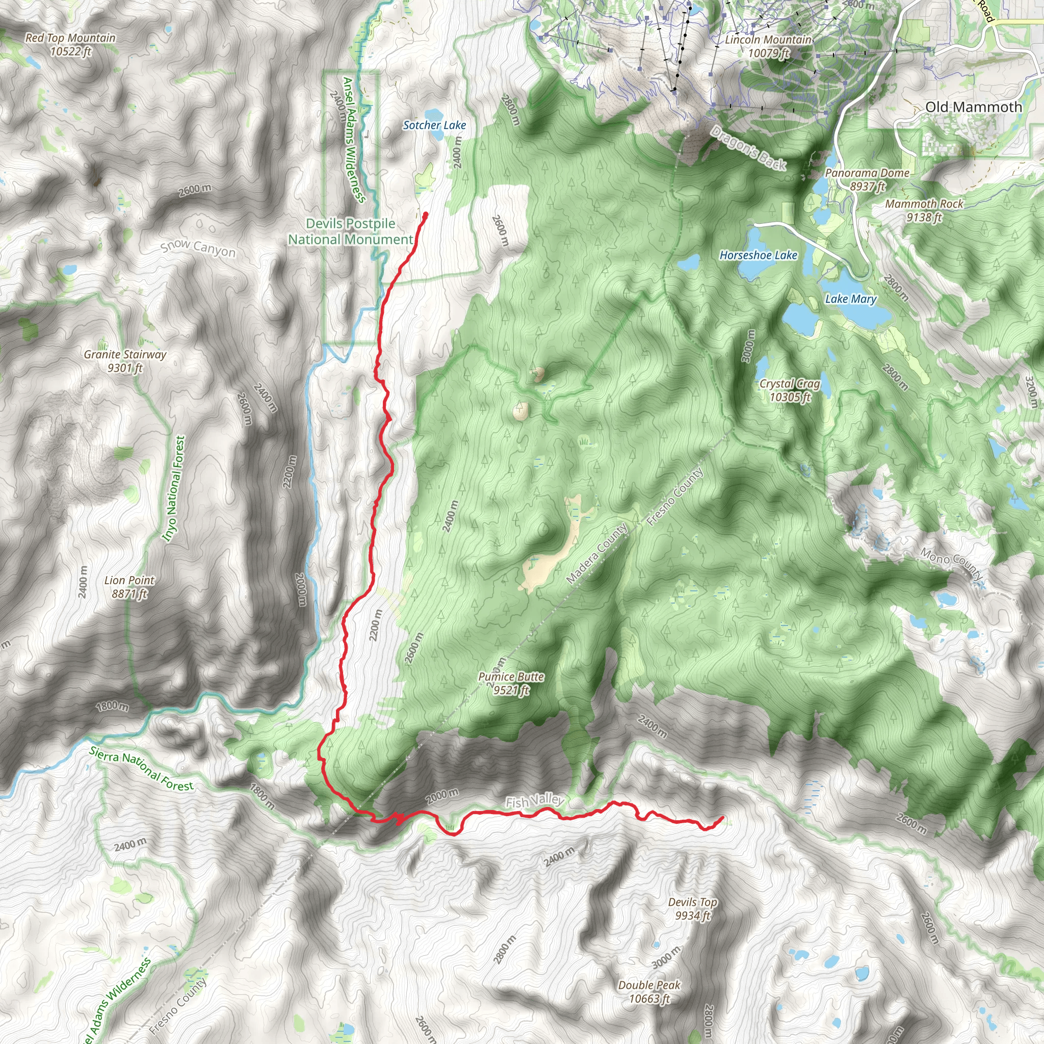Fish Creek Trail from Reds Circle mobile static map