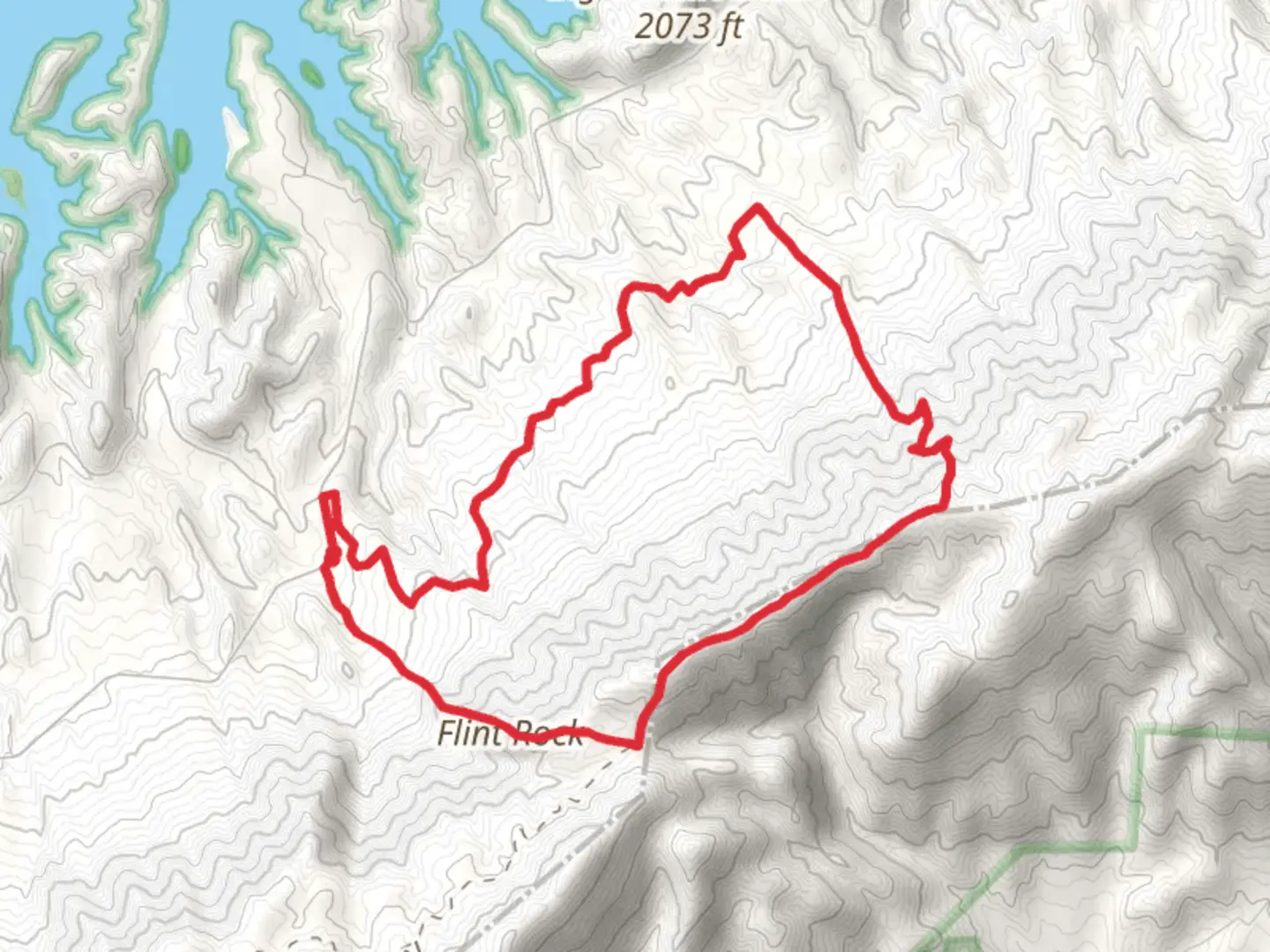 An image depicting the trail Flint Mill Gap, Holston Mountain and Flatwoods Horse Loop Trail and its surrounding area.
