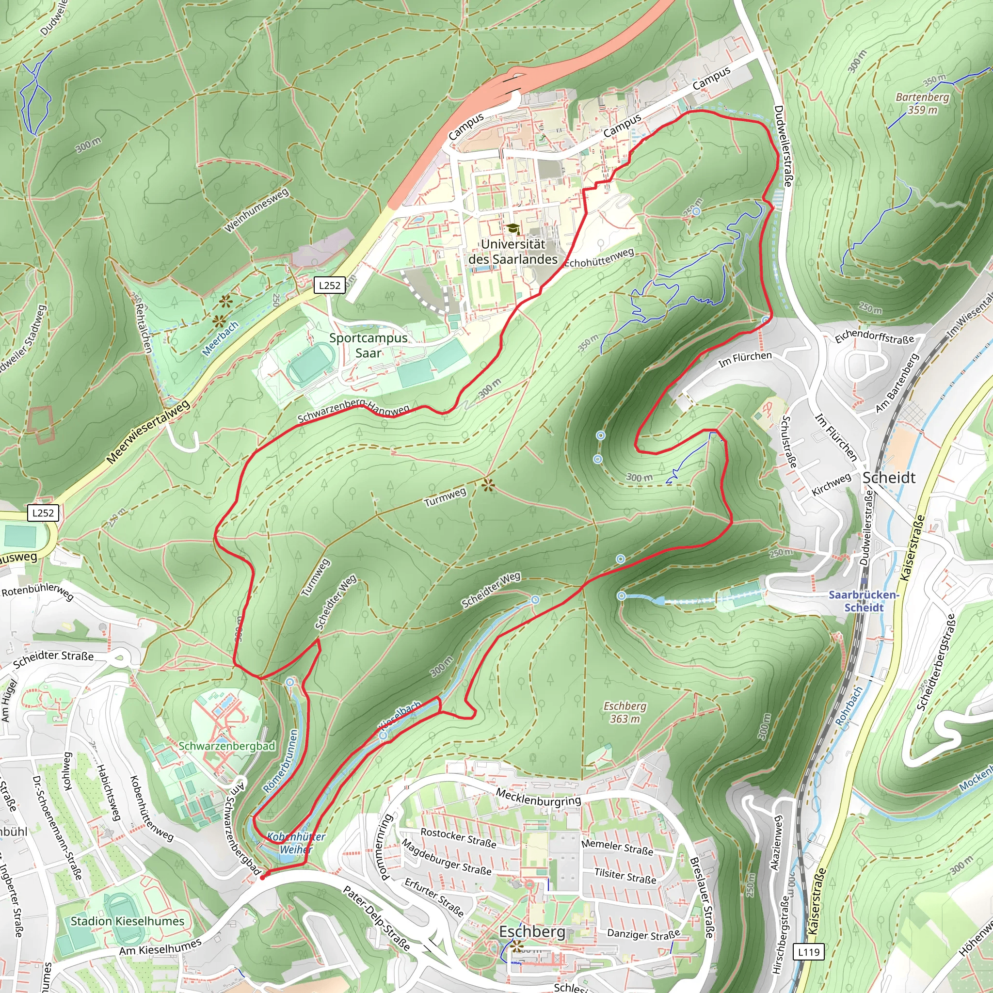 Kobenhütter Weiher and Schwarzenberg Loop mobile static map