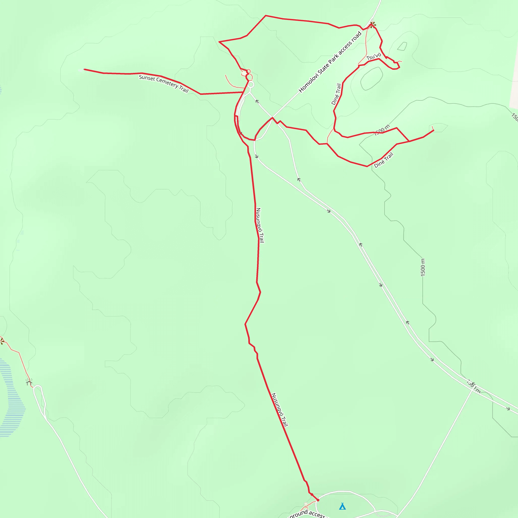 Sunset Cemetery Loop Trail mobile static map