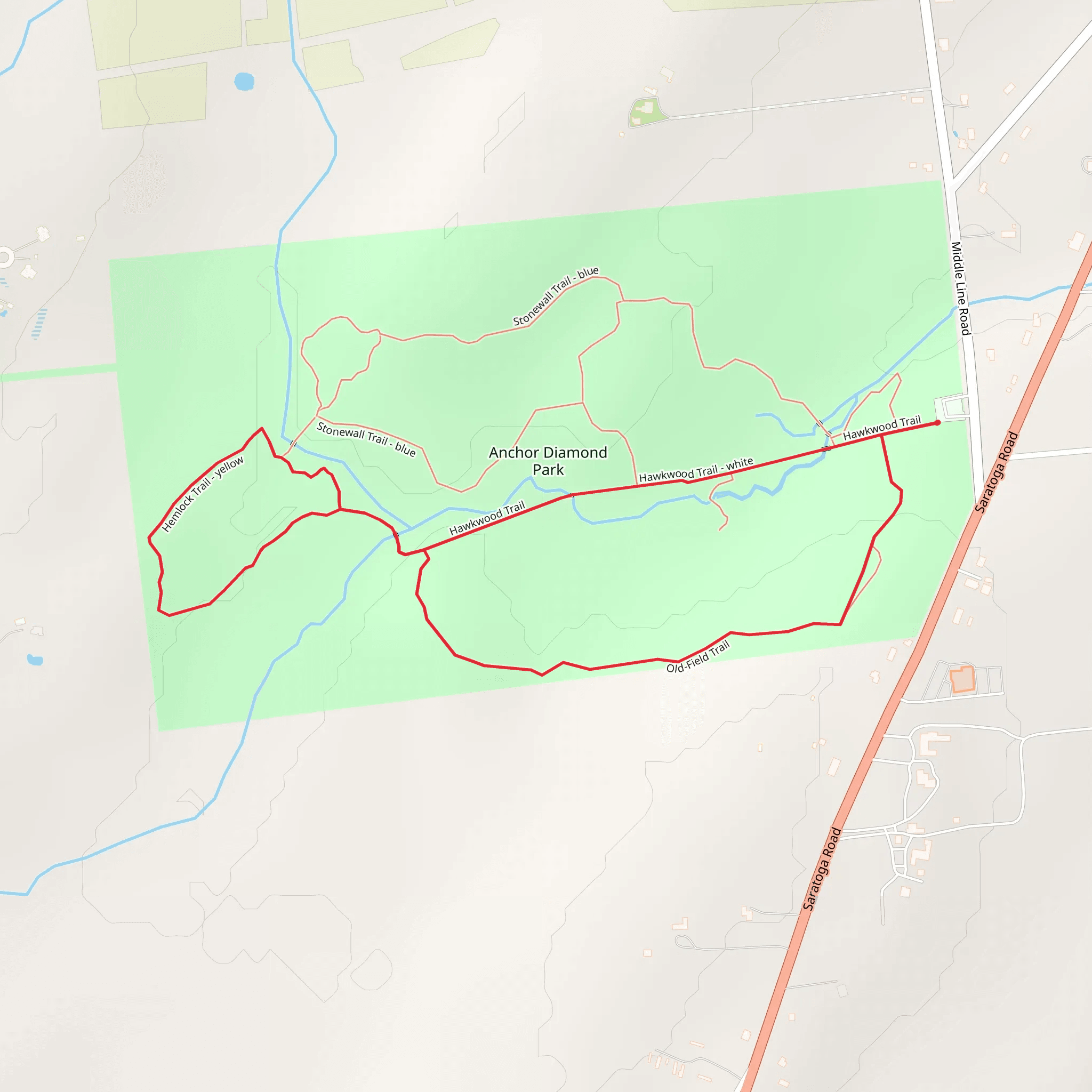 Hawkwood Trail and Old-Field Trail Loop mobile static map