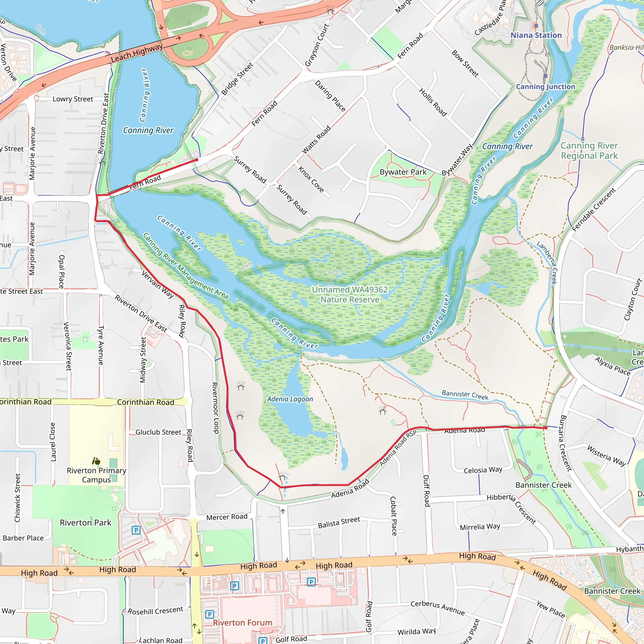 Lagoon to Living Streams Walk mobile static map