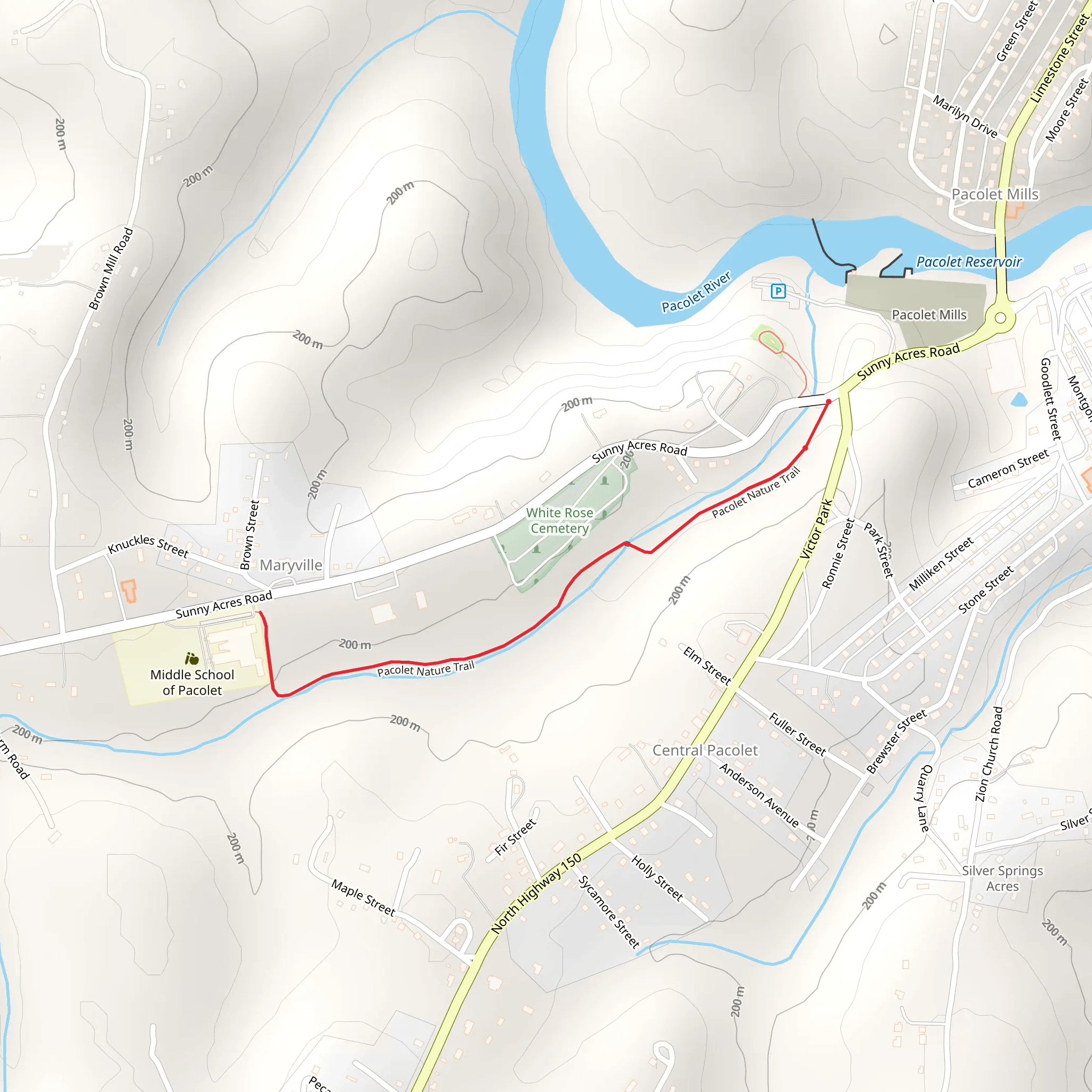 Pacolet Nature Trail mobile static map
