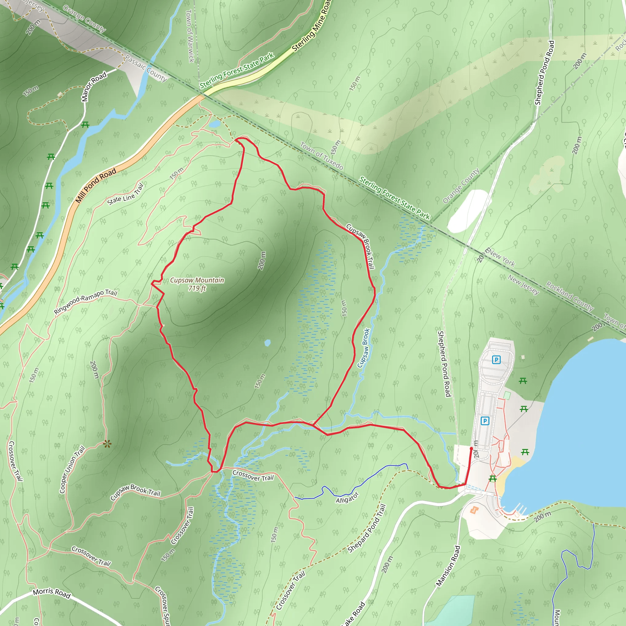 Ringwood-Ramapo and Cooper Union Yellow Loop Trail mobile static map