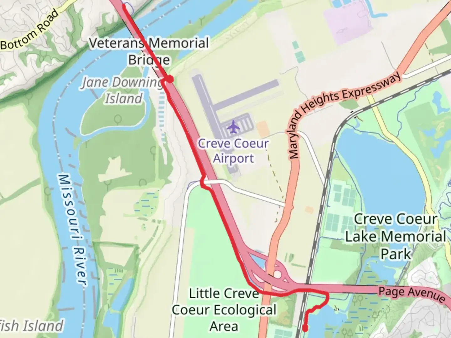 An image depicting the trail Missouri River via ADT Segment 1 and its surrounding area.