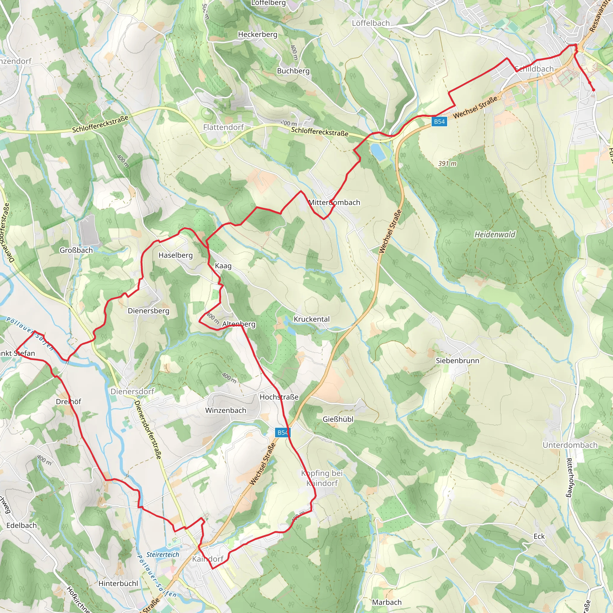 Hartberg Kaindorf Hartberg via Marterlweg mobile static map