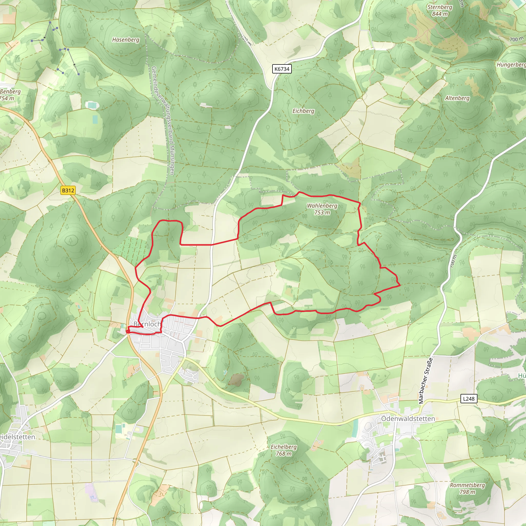 Rundwanderweg Bernloch mobile static map