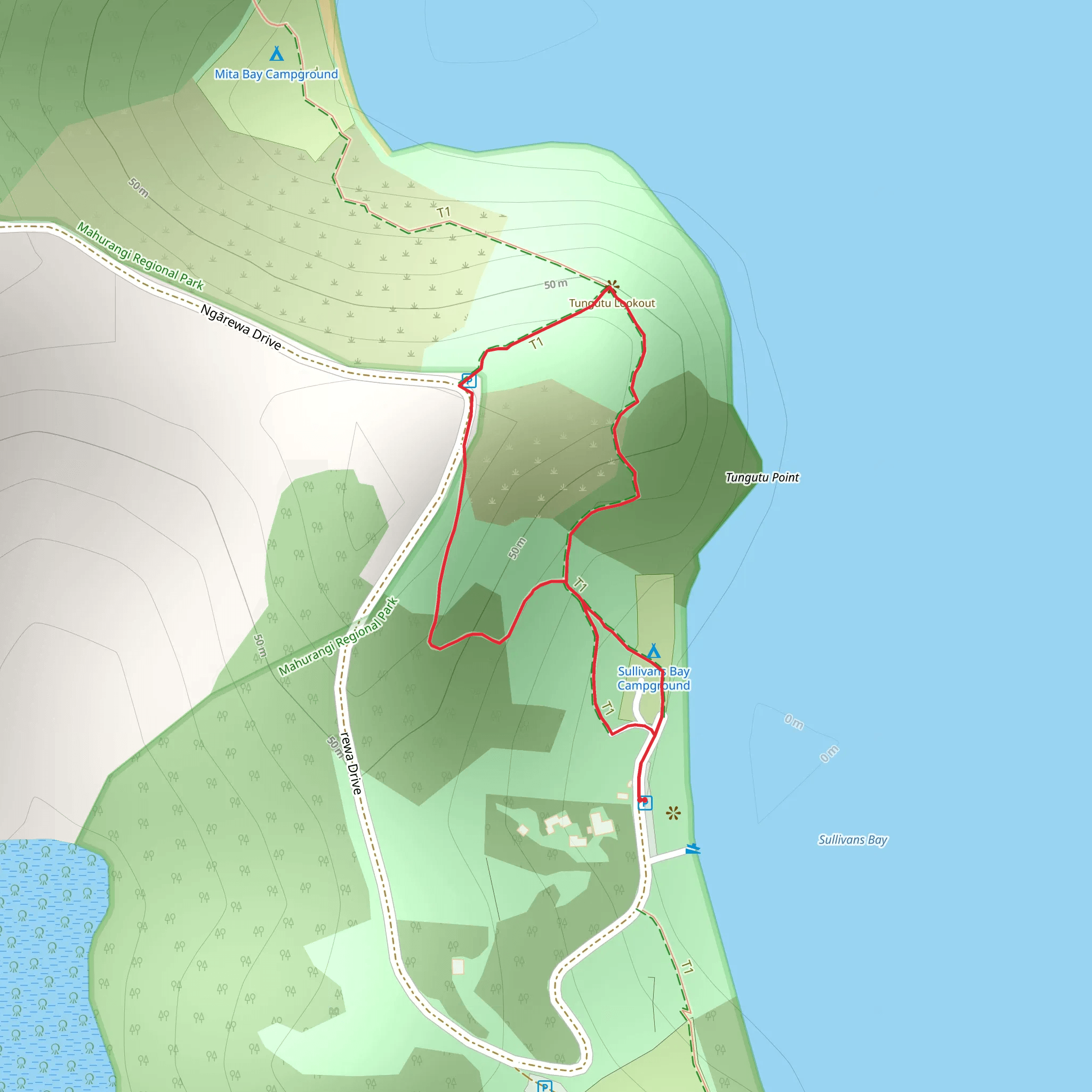 Tungutu Lookout mobile static map