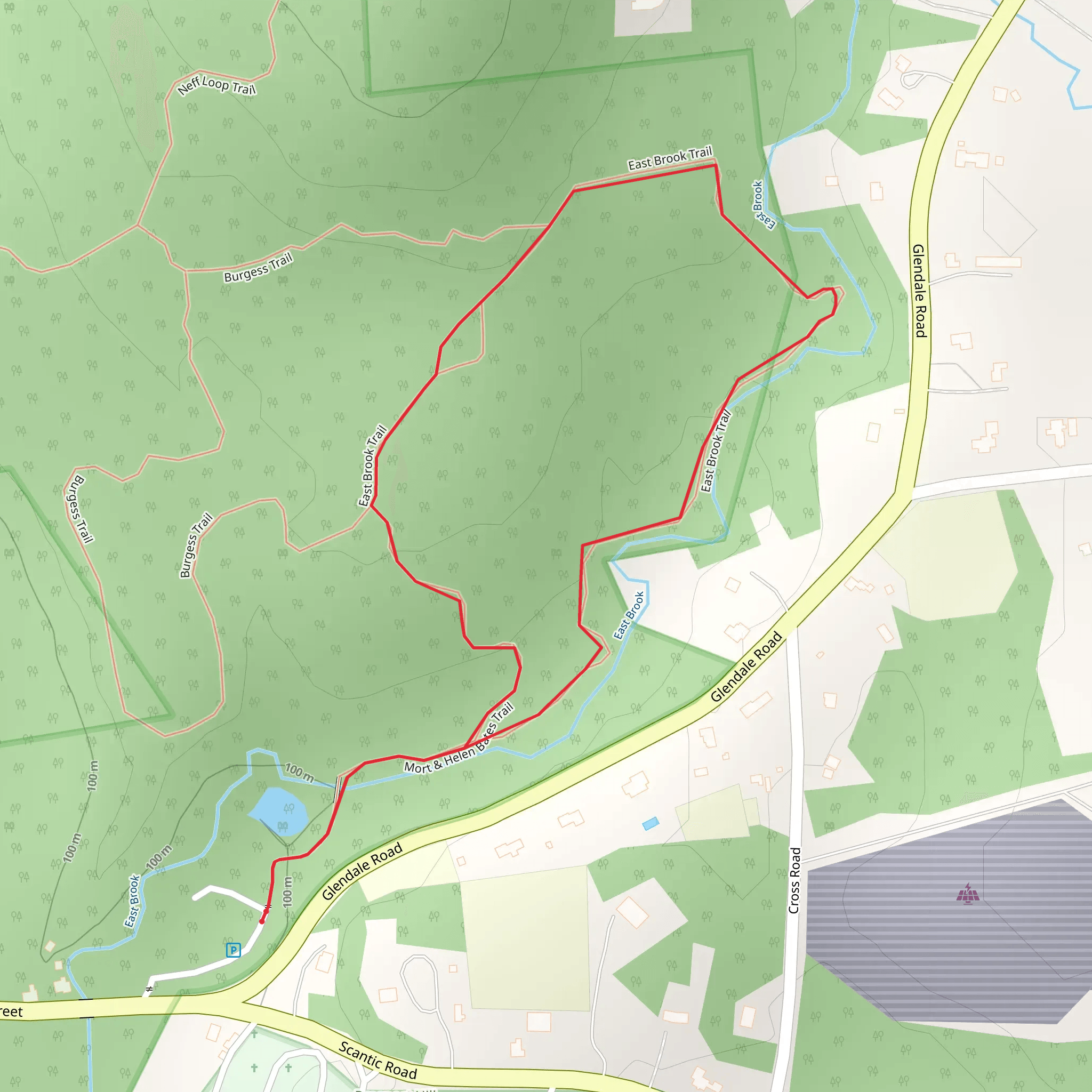 East Brook Loop via Mort and Helen Bates Trail mobile static map