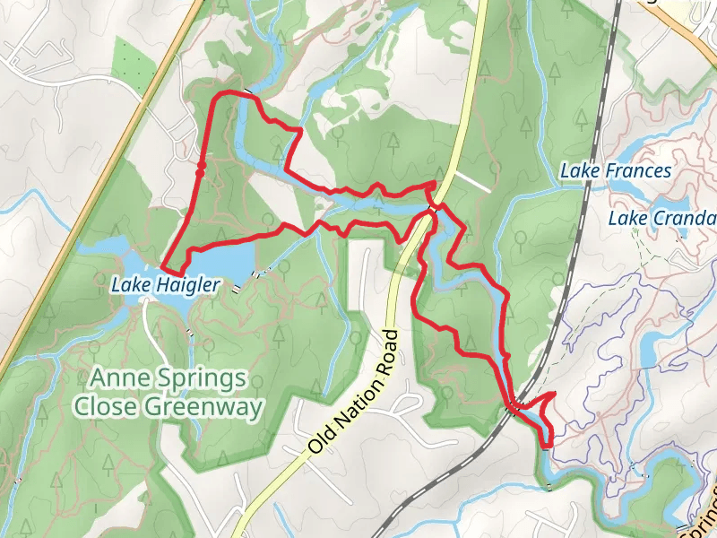 North Steele Creek Trail, Blue Star, Muscadine and Lake Haigler Loop Trail