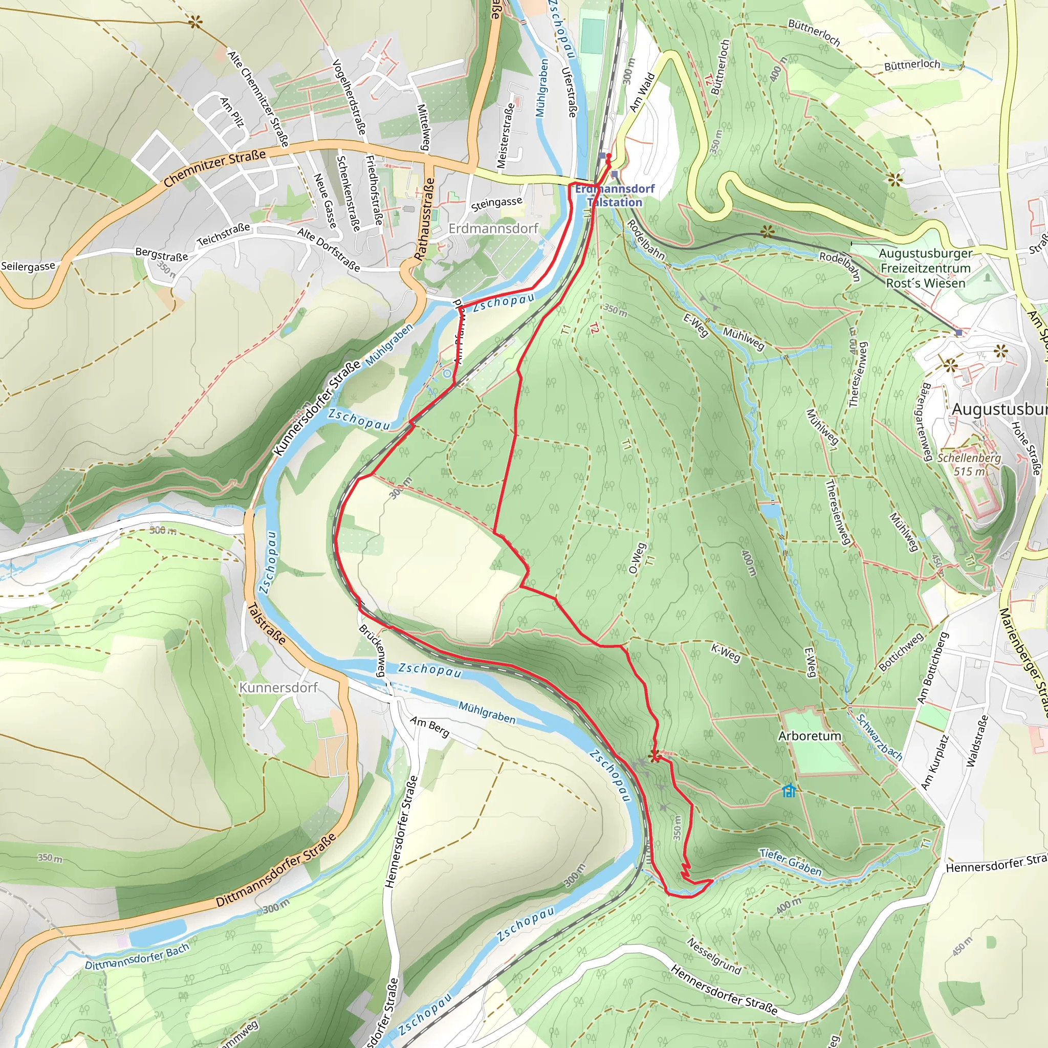 Förstersteig and Auenweg Loop mobile static map